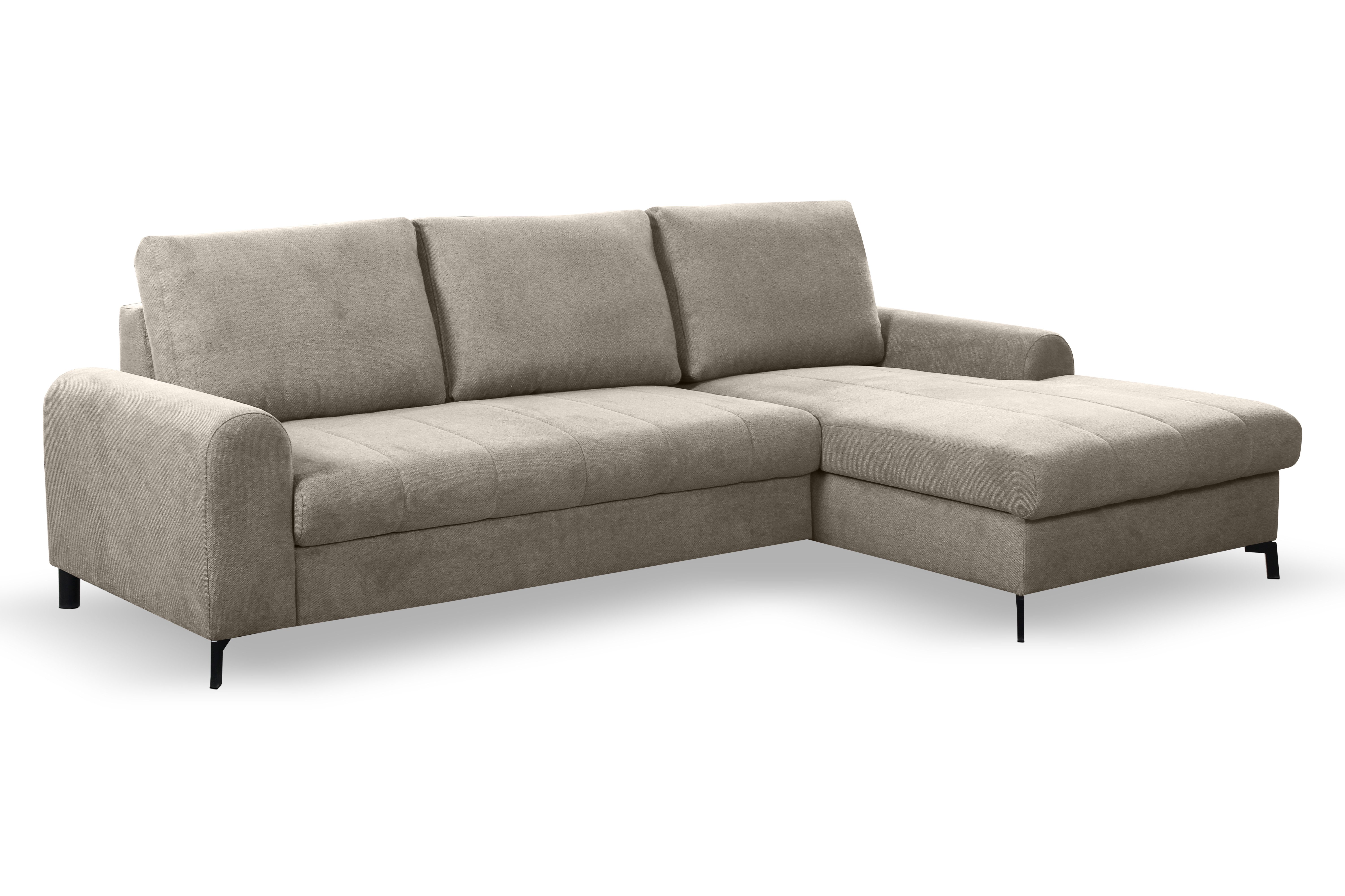 Goldstoff Ecksofa L-Form mit Schlaffunktion und Bettkasten Schlafsofa Couch, Moderne Couch - L Form 2 Teile, Modernes Sofa L als Schlafsofa Ecksofa mit Bettkasten und Bezug