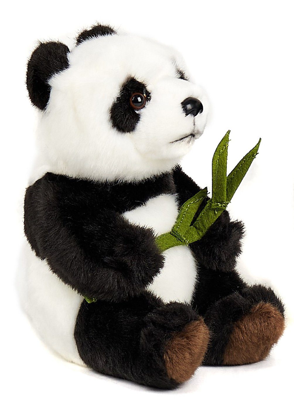 Uni-Toys Kuscheltier Pandabär mit Blatt - versch. Größen - Plüsch-Bär, Panda, Plüschtier, zu 100 % recyceltes Füllmaterial