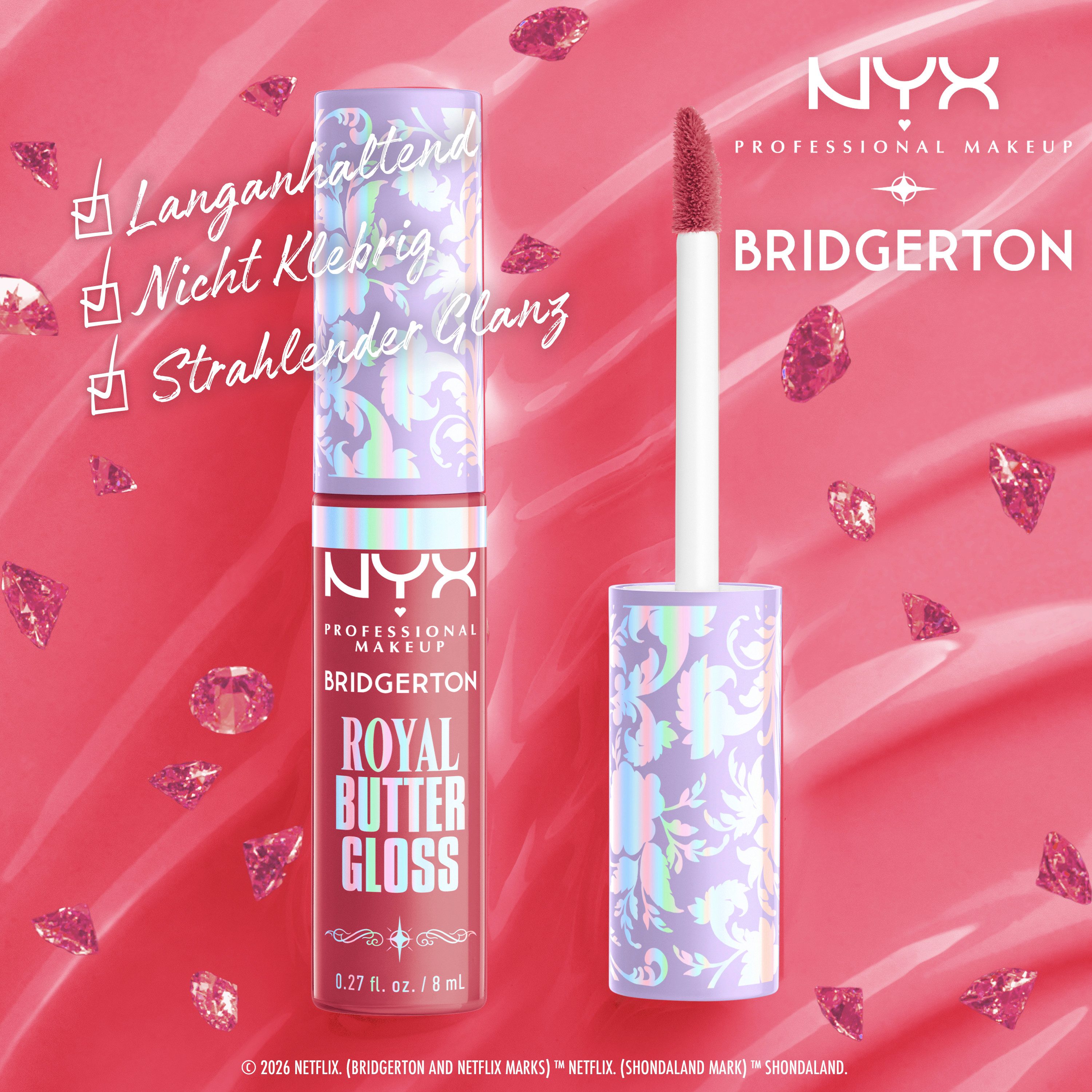 NYX PROFESSIONAL MAKEUP Schmink-Set BRIDGERTON ROYAL TREASURES LIP KIT, 2-tlg., Royal Butter Gloss und Royal Lip Liner – Bild 4 von 5