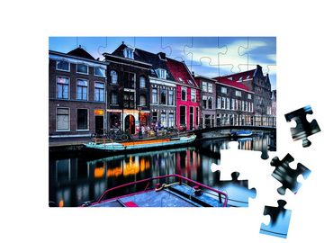puzzleYOU Puzzle Gracht in Amsterdam am Abend, 48 Puzzleteile, puzzleYOU-Kollektionen Holland