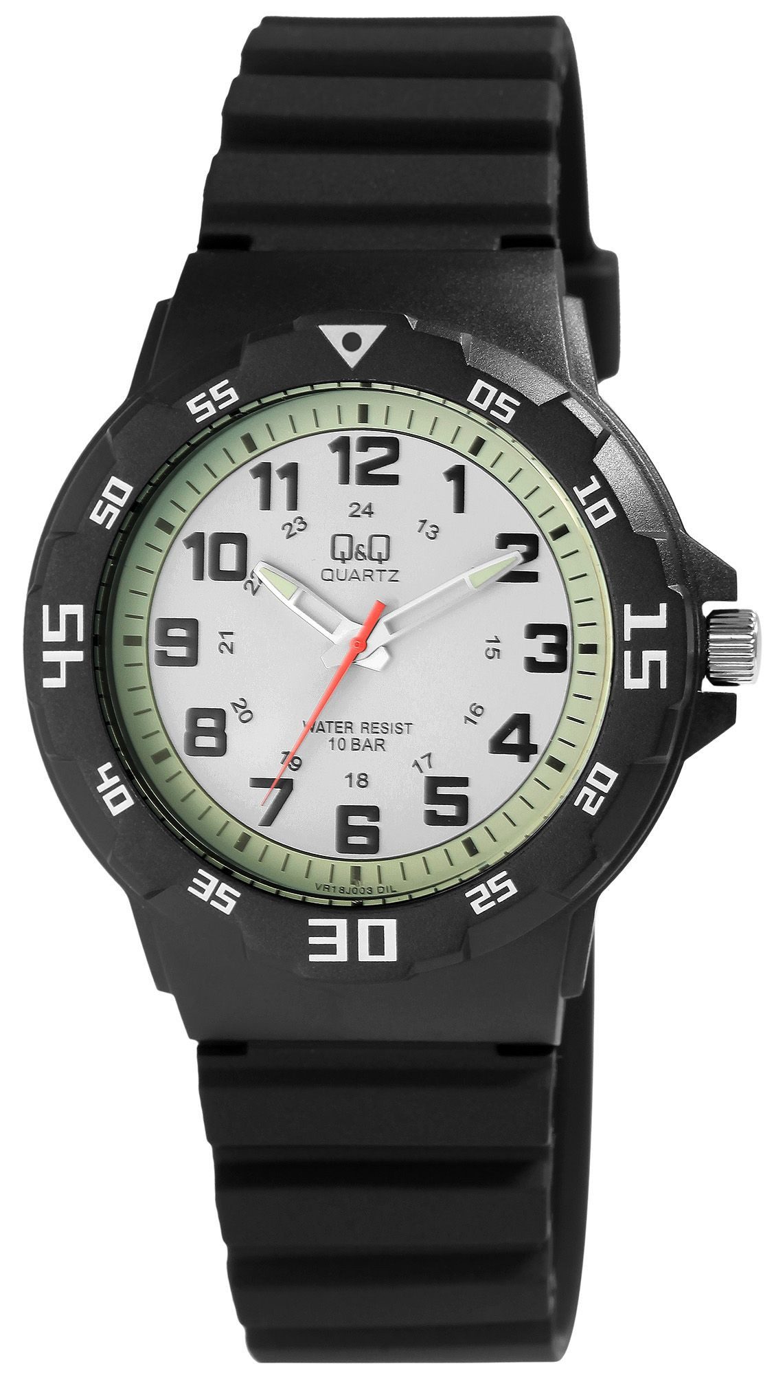 Q&Q Quarzuhr VR18J001Y mit Silikonarmband, 10 bar, schwarz günstig online kaufen