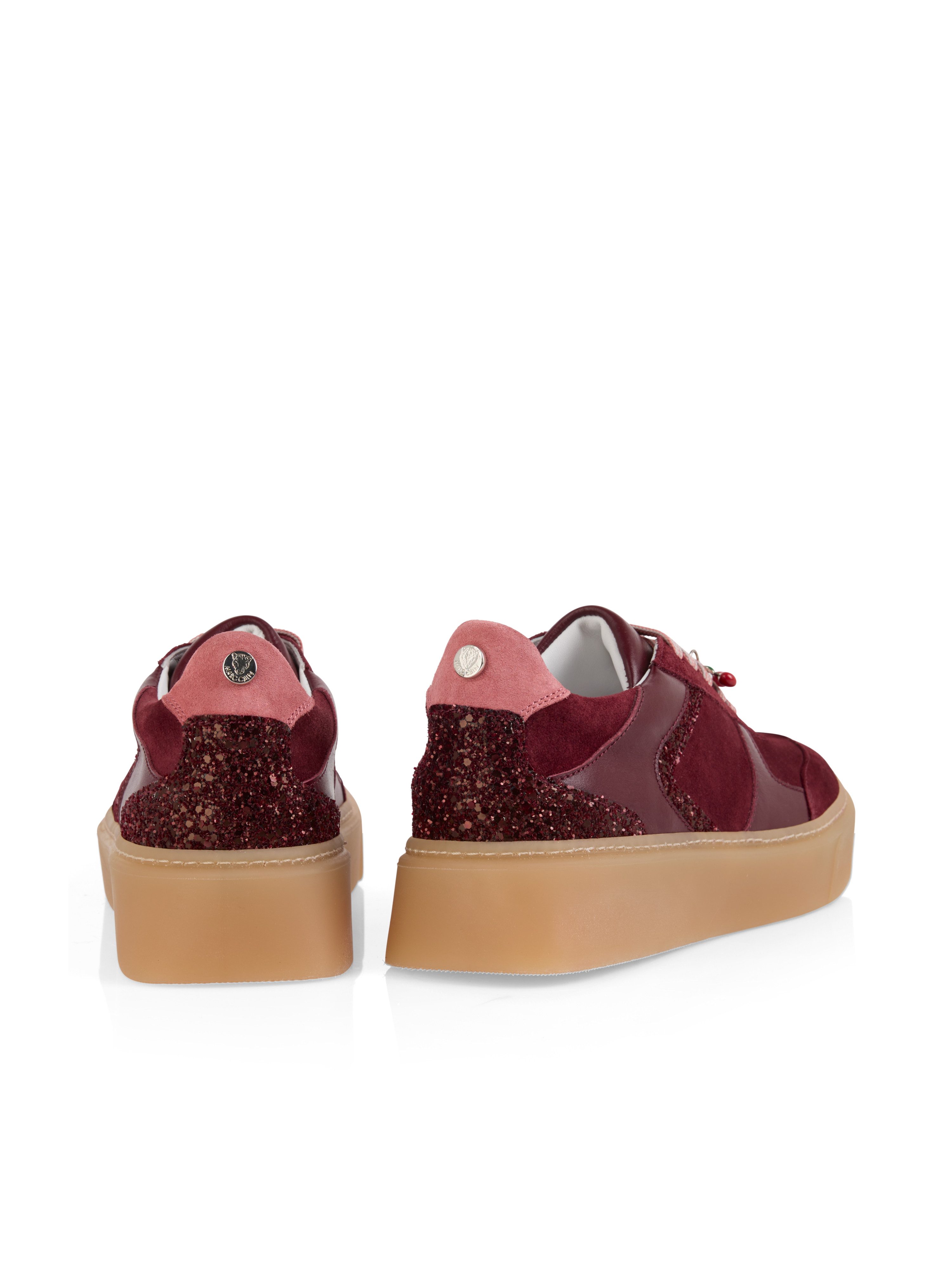 Marc Cain Sports Mon Cherry Plateausneaker Freizeitschuh, Halbschuh, Schnürschuh mit Glitzerdetails