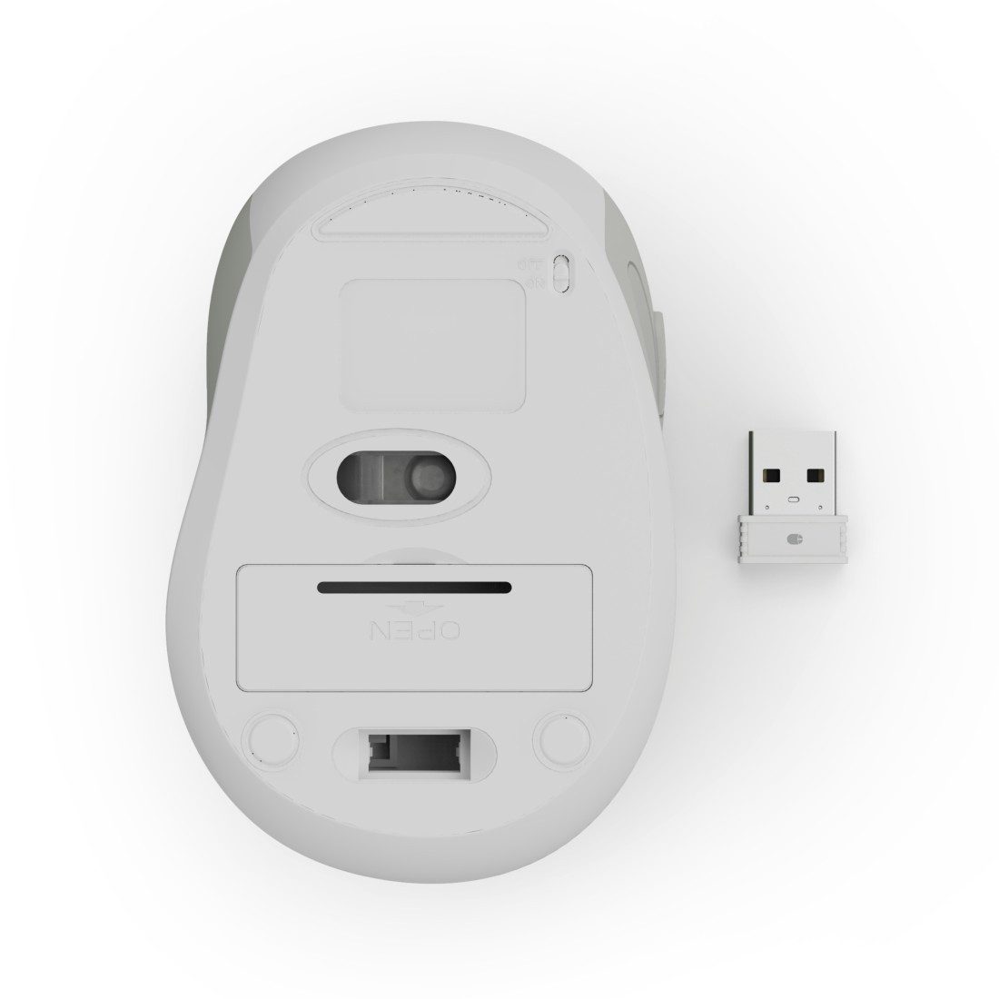 Hama Funkmaus WM-400 ergonomisch optisch 6 Tasten leise Maus (Funk, Ergonomisch, flüsterleise, 6 Tasten, DPI-Schalter, USB-Empfänger) – Bild 4 von 5