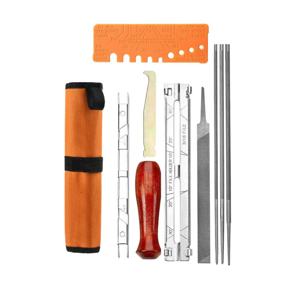 Trade-Shop Elektrowerkzeug-Set Kettensägen-Schärfset 10-teilig Universal Ki günstig online kaufen