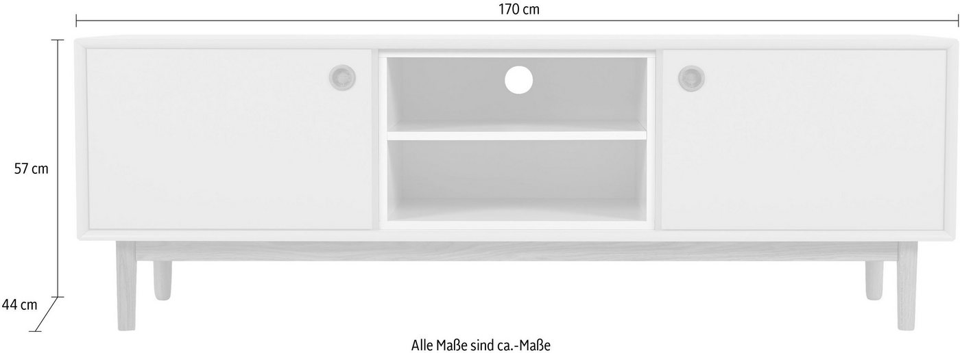 TOM TAILOR Lowboard »COLOR BOX«, mit 2 Türen & Kontrast-Regaleinsatz, Füße Eiche geölt, Breite 170 cm-HomeTrends