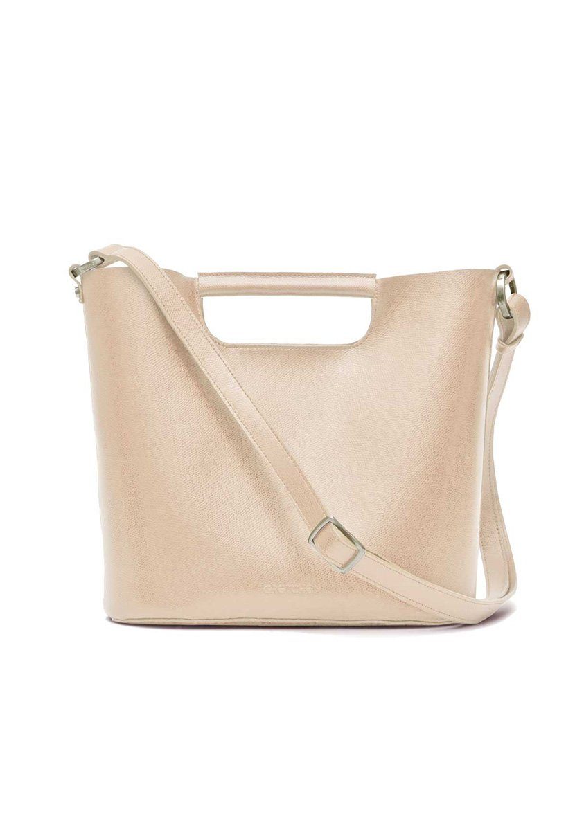 Crocus Schultertasche GRETCHEN aus beige Rindsleder italienischem Shoulderbag,