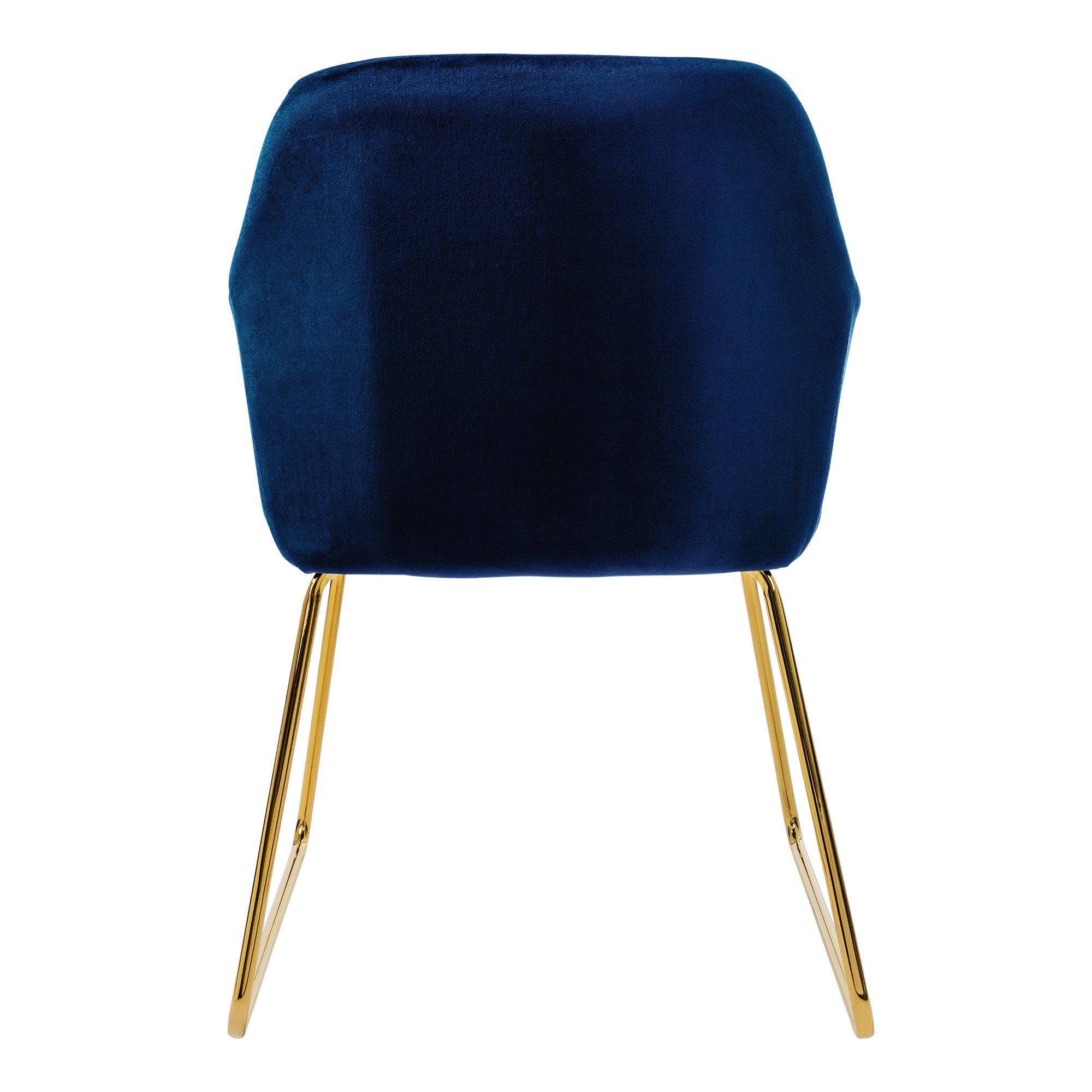 ML-DESIGN Stuhl Küchenstühle Polsterstühle 4er Blau Samtbezug ergonomisch Wohnzimmerstühle, Set Metallbeine
