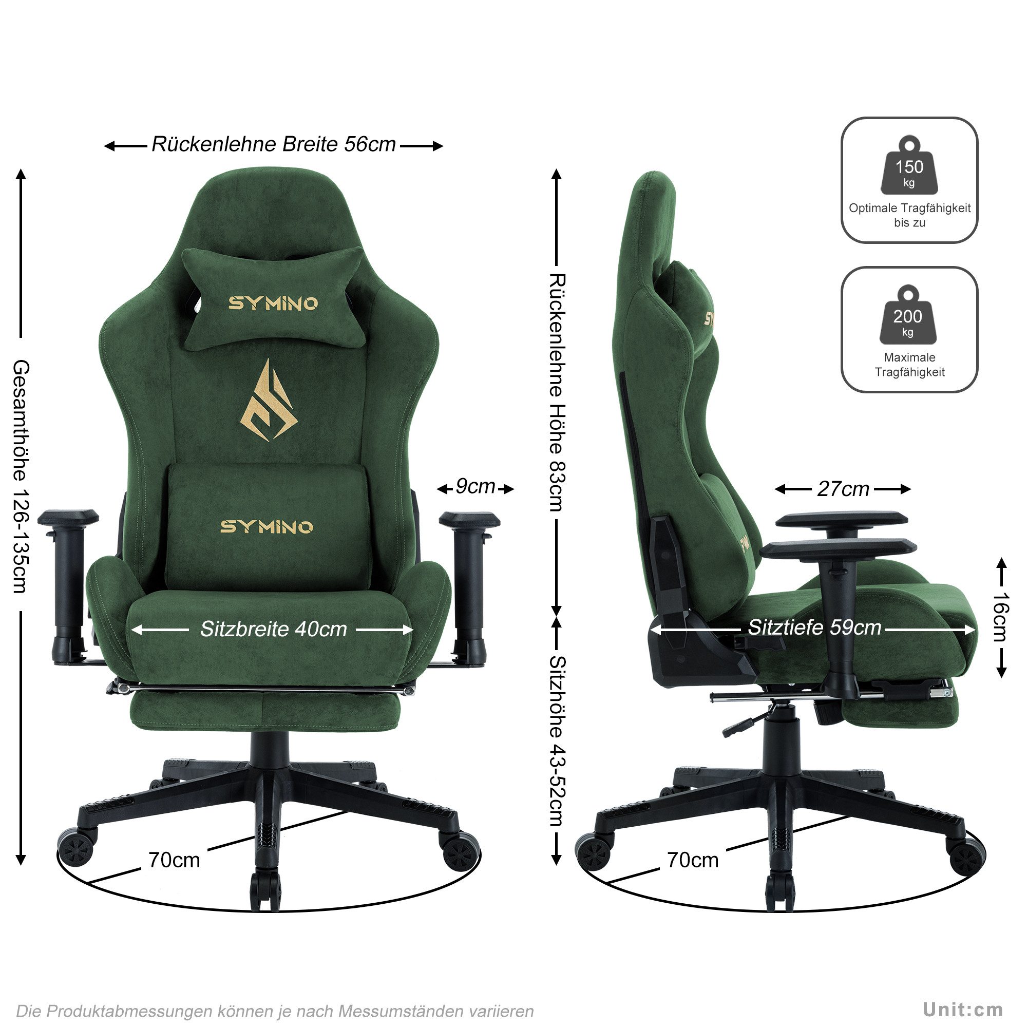 symino Gaming-Stuhl Drehstuhl, verstellbare Armlehnen und günstig online kaufen