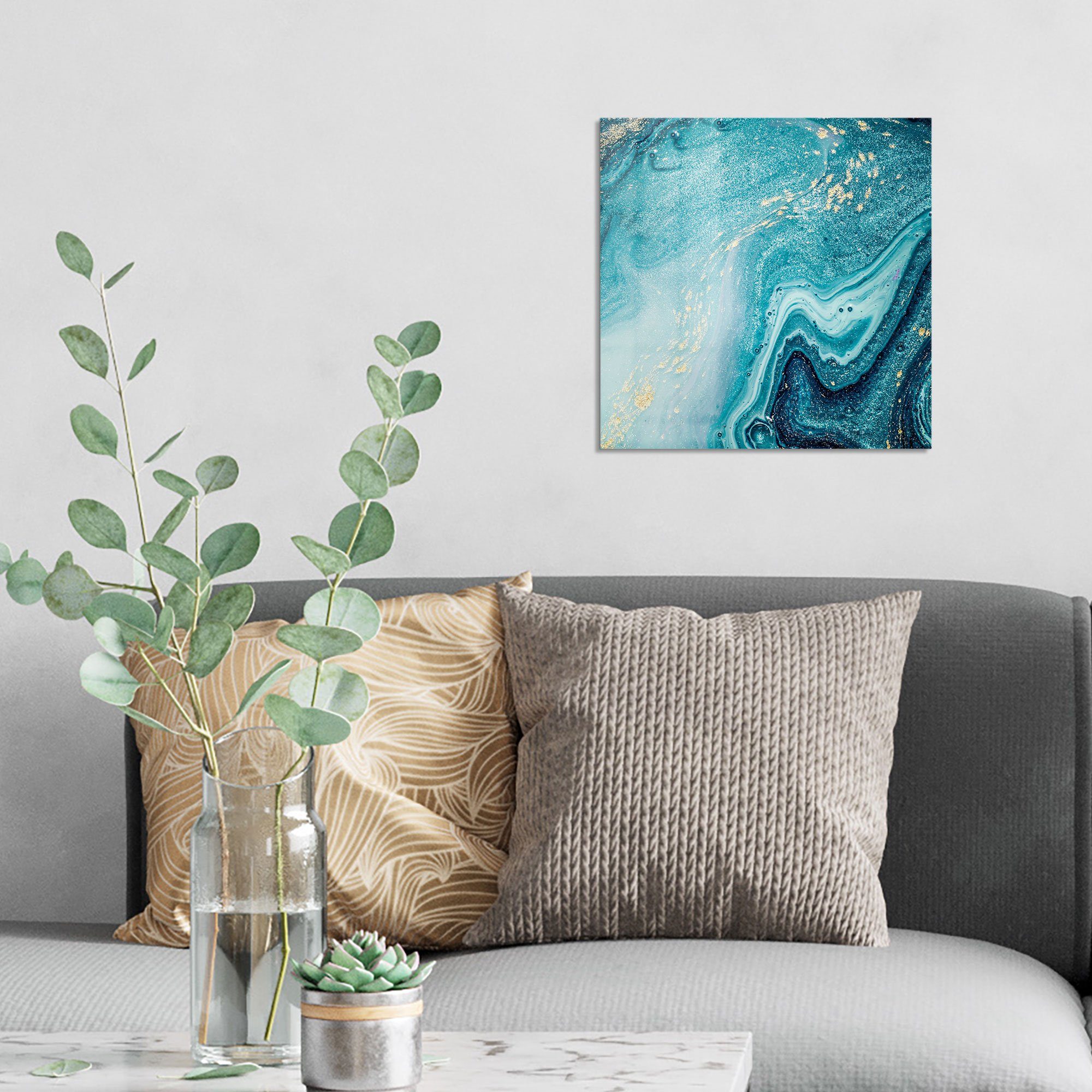 DEQORI Glasbild 'Meer aus Marmor', 'Meer aus Marmor', Glas Wandbild Bild schwebend modern