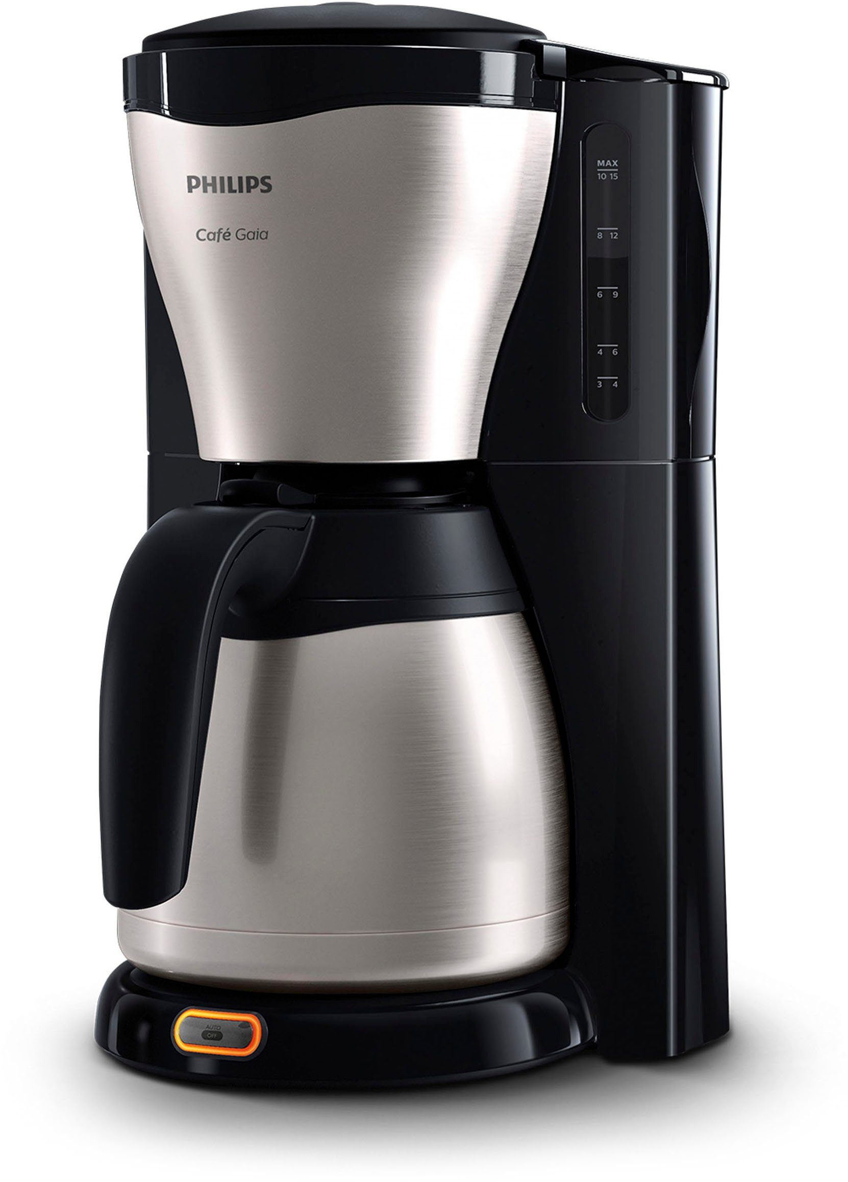 Philips Filterkaffeemaschine HD7546/20, 1,2l Kaffeekanne, Brühvorgang dem mit Thermokanne, und Abschaltung Automatische Abschaltfunktion, Tropfstopp 1x4, nach