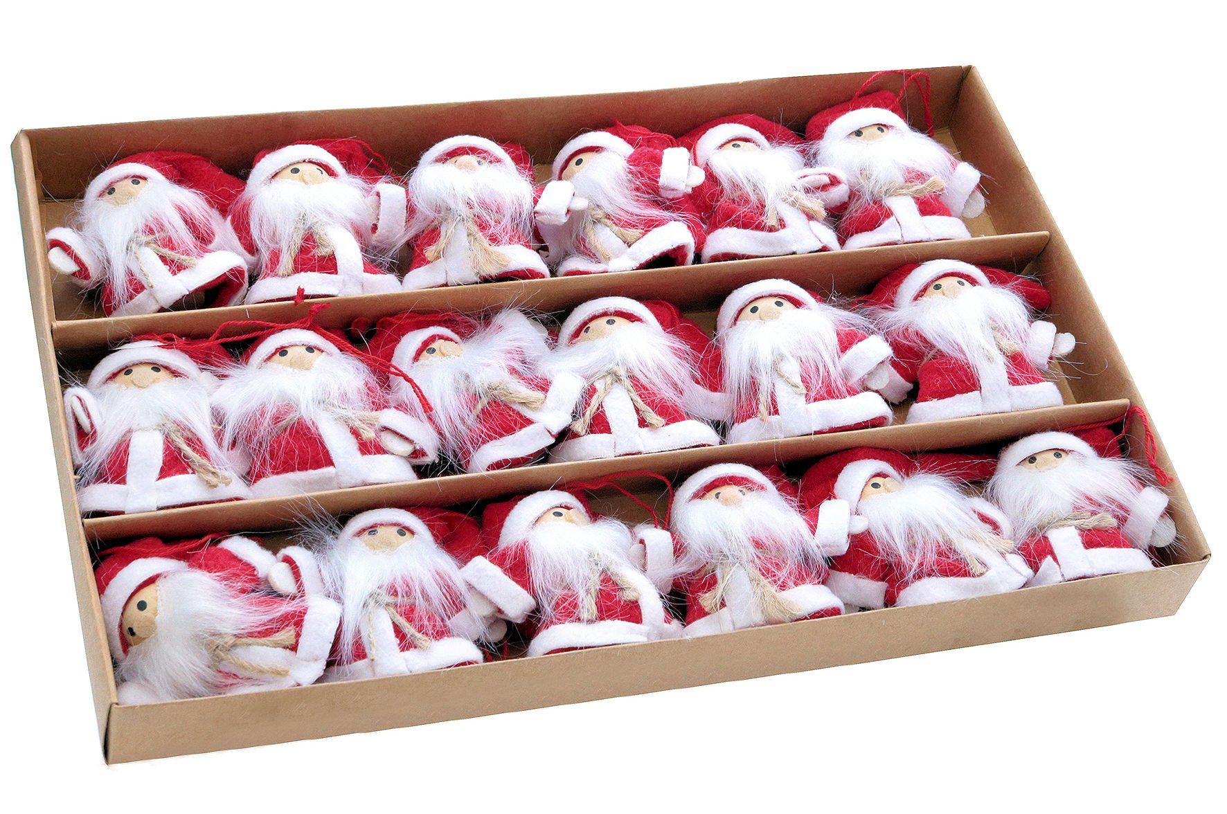 Spetebo Anhänger Set Christbaumschmuck Set "Weihnachtsmann" - 24 Stück (Set, 24-tlg., 24 teilig), Kleine Wichtel für den Tannenbaum