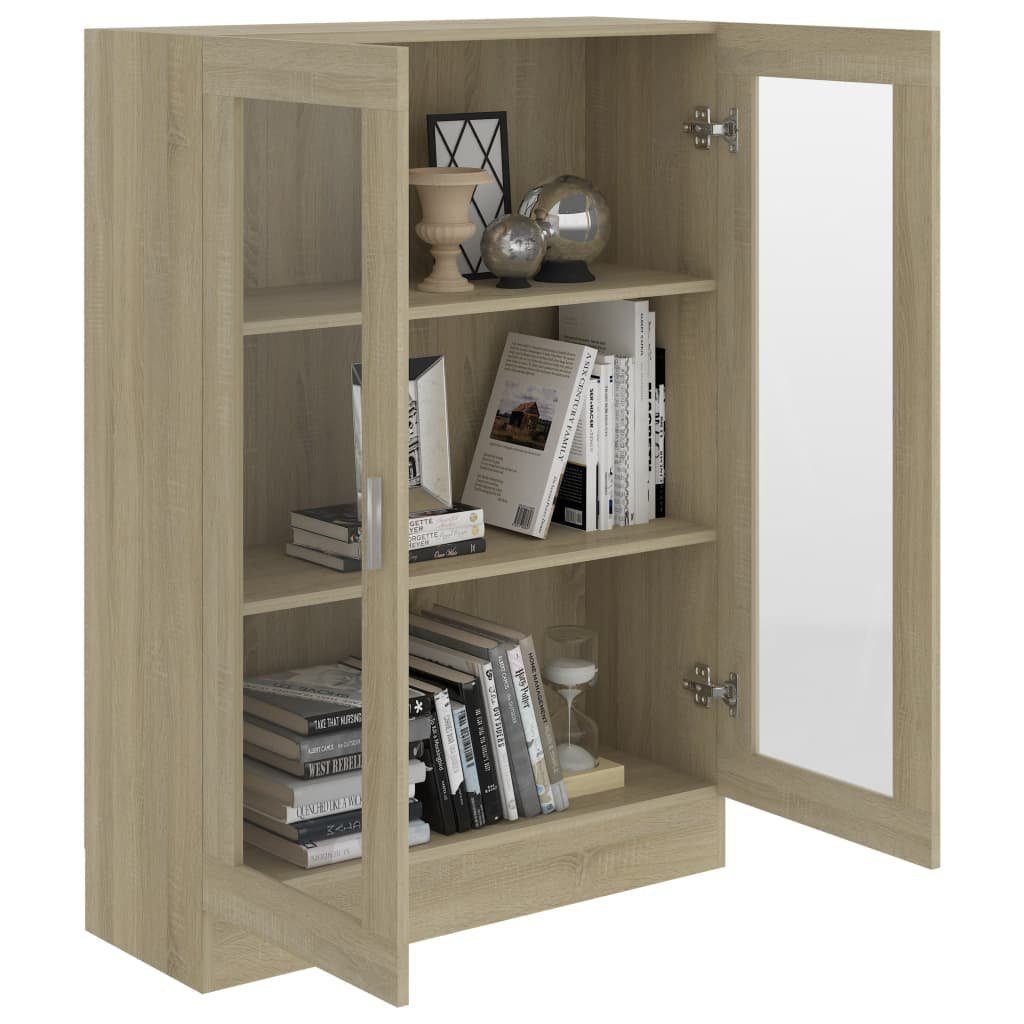 vidaXL Vitrine NA Bücherschrank Vitrinenschrank Vitrine Sonoma Eiche 82,5x30,5x115 cm