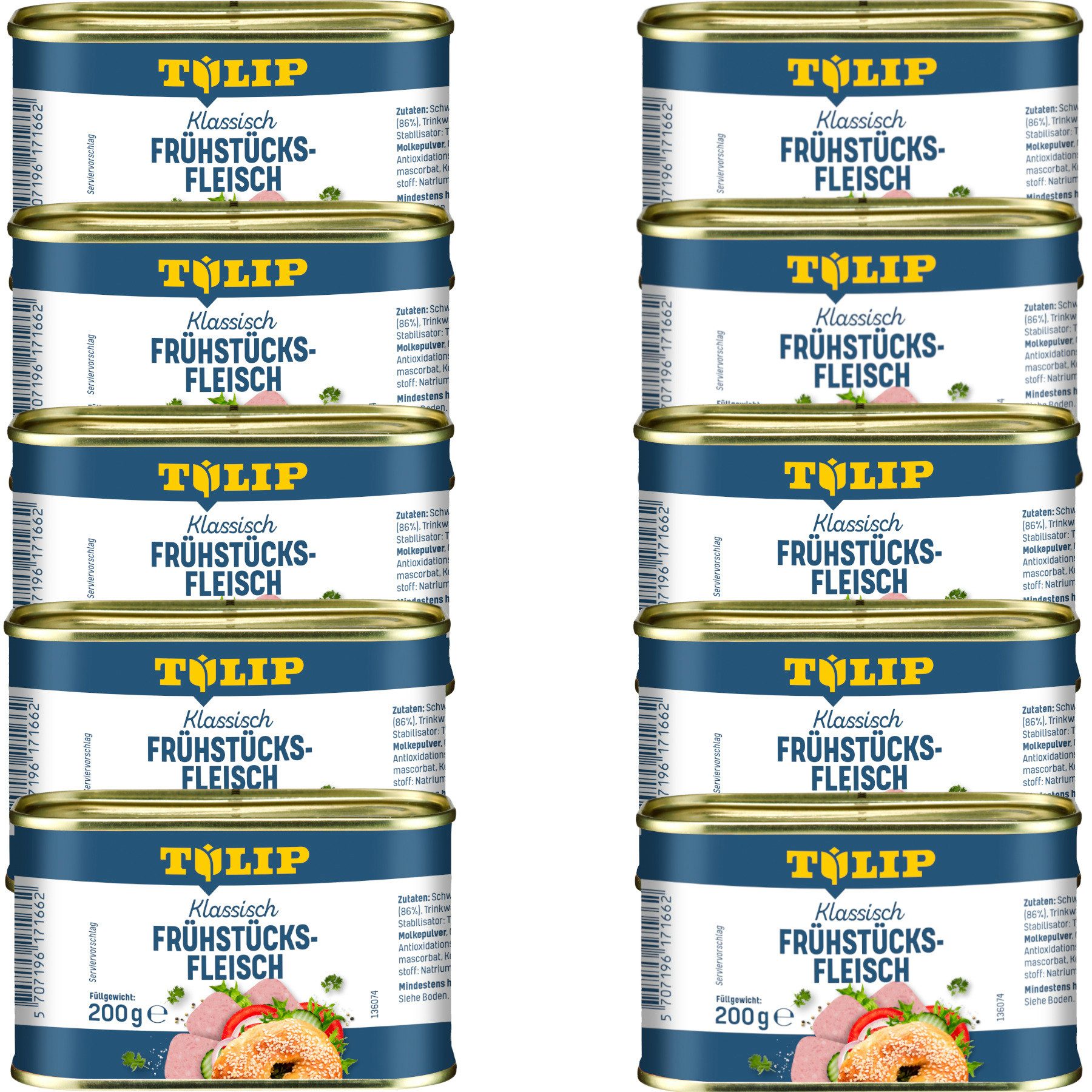 TULIP Wurstkonserve Frühstücksfleisch 200g Original Dänische Delikatesse in Konservendose, 200 g, Frühstücksfleisch