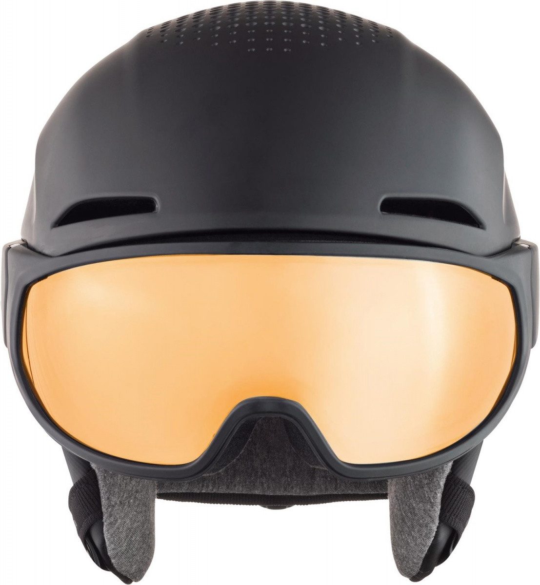 Alpina Sports Skihelm Alpina Alto Q-Lite Visier Skihelm Snowboardhelm Black Matt Gold Mirror