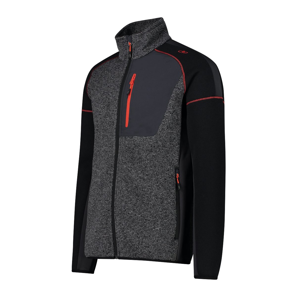 Fleece / Man speziell nero CMP 49PU Jacket Knit-Tech Sweatjacke grey verarbeitetes Fleece