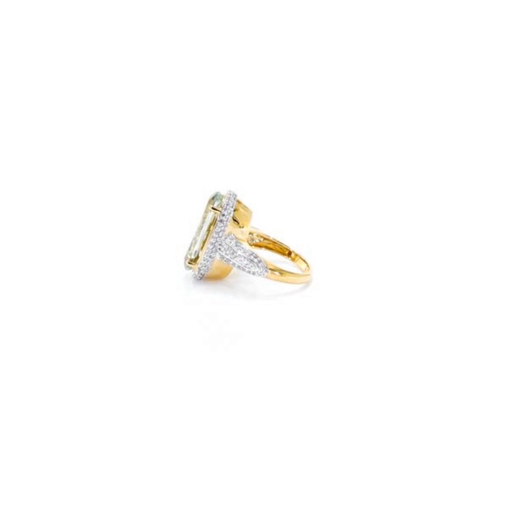 Cavill Silberring Grüner Amethyst Goldplattierter Silberring (1-tlg) – Bild 5 von 5