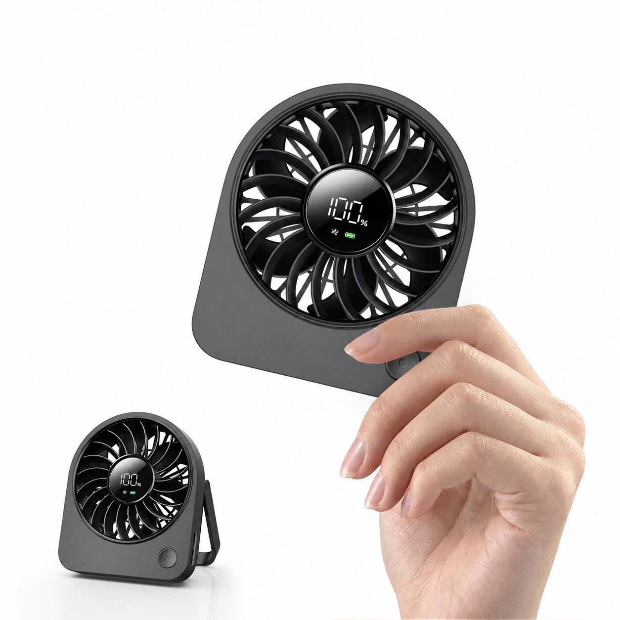 nsihing Tischventilator Tischventilator USB, Tragbarer Mini Ventilator Wiederaufladbar
