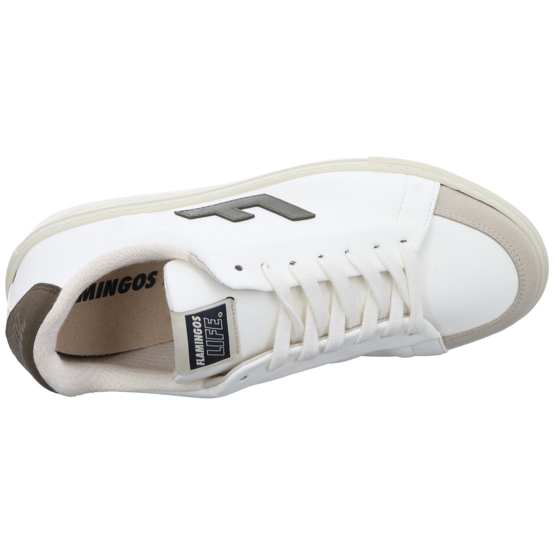 Flamingos' Life Damen Sneaker white Sneaker 70s khaki Classic off Sneaker ecru Synthetikkombination Schuhe