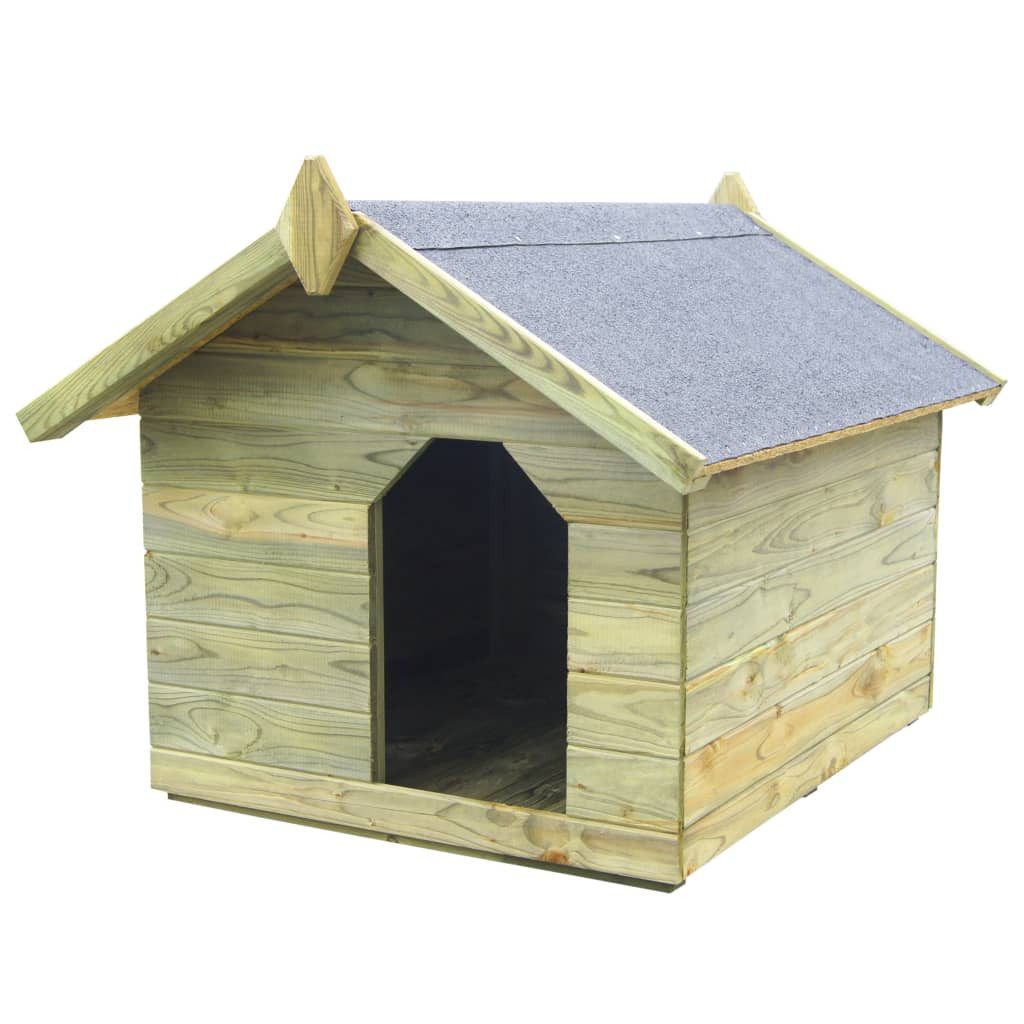 vidaXL Hundezwinger Hundehütte mit Dach Imprägniertes Kiefernholz