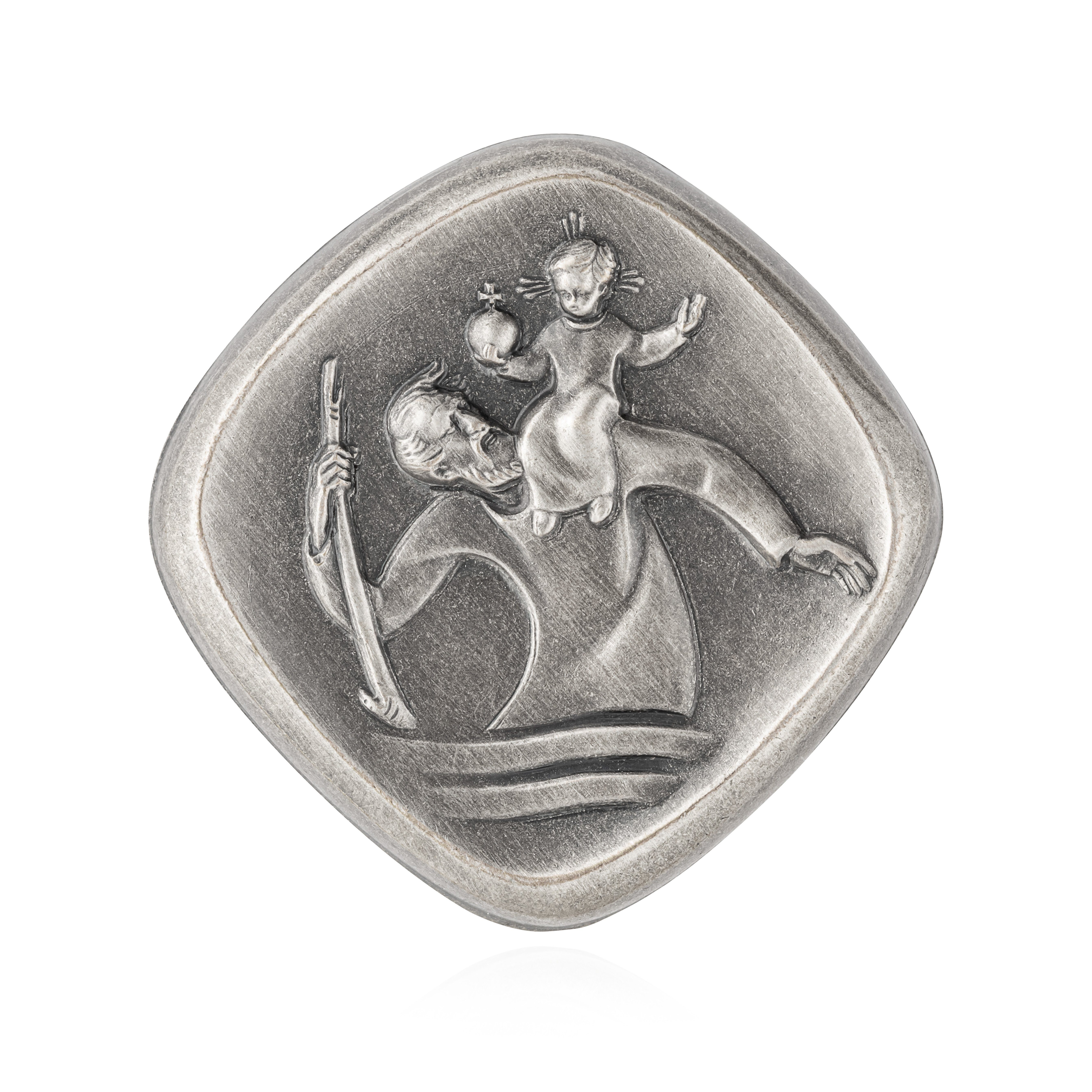 NKlaus Aufkleber 4cm Autoplakette 3D Christophorus Schutzheiliger d, Magnetisch oder Selbstklebend
