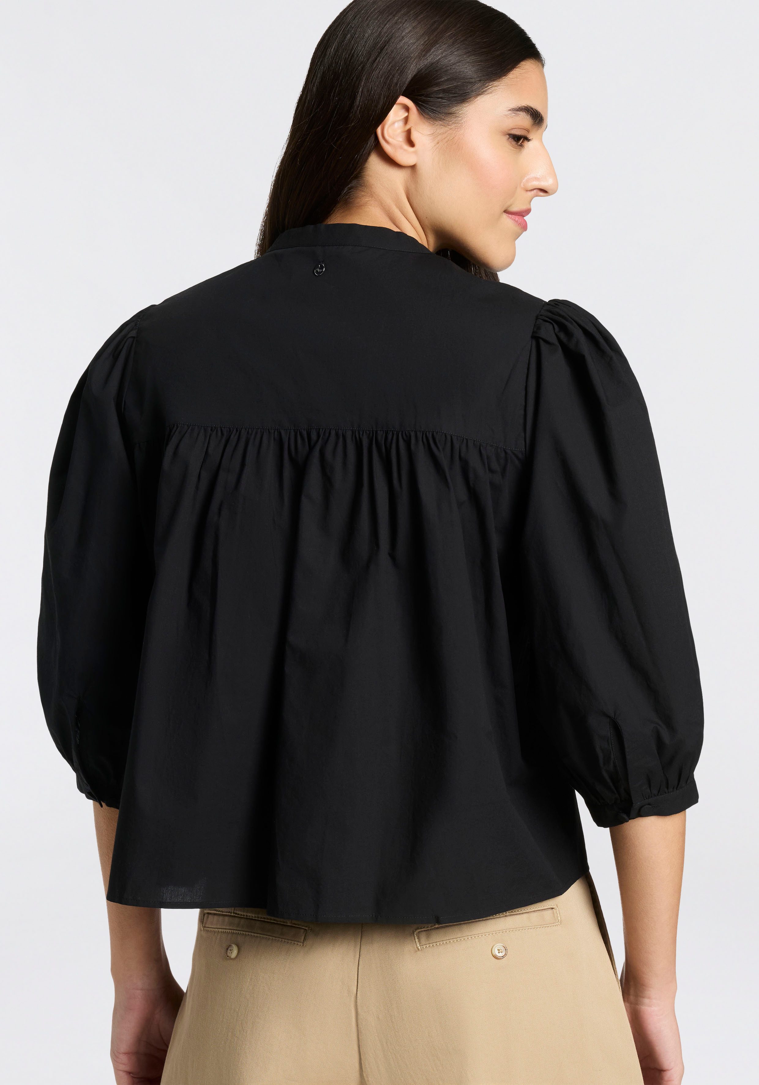 BOSS ORANGE Schlupfbluse Balet Premium Damenmode aus Baumwoll-Popeline, Ballonärmel