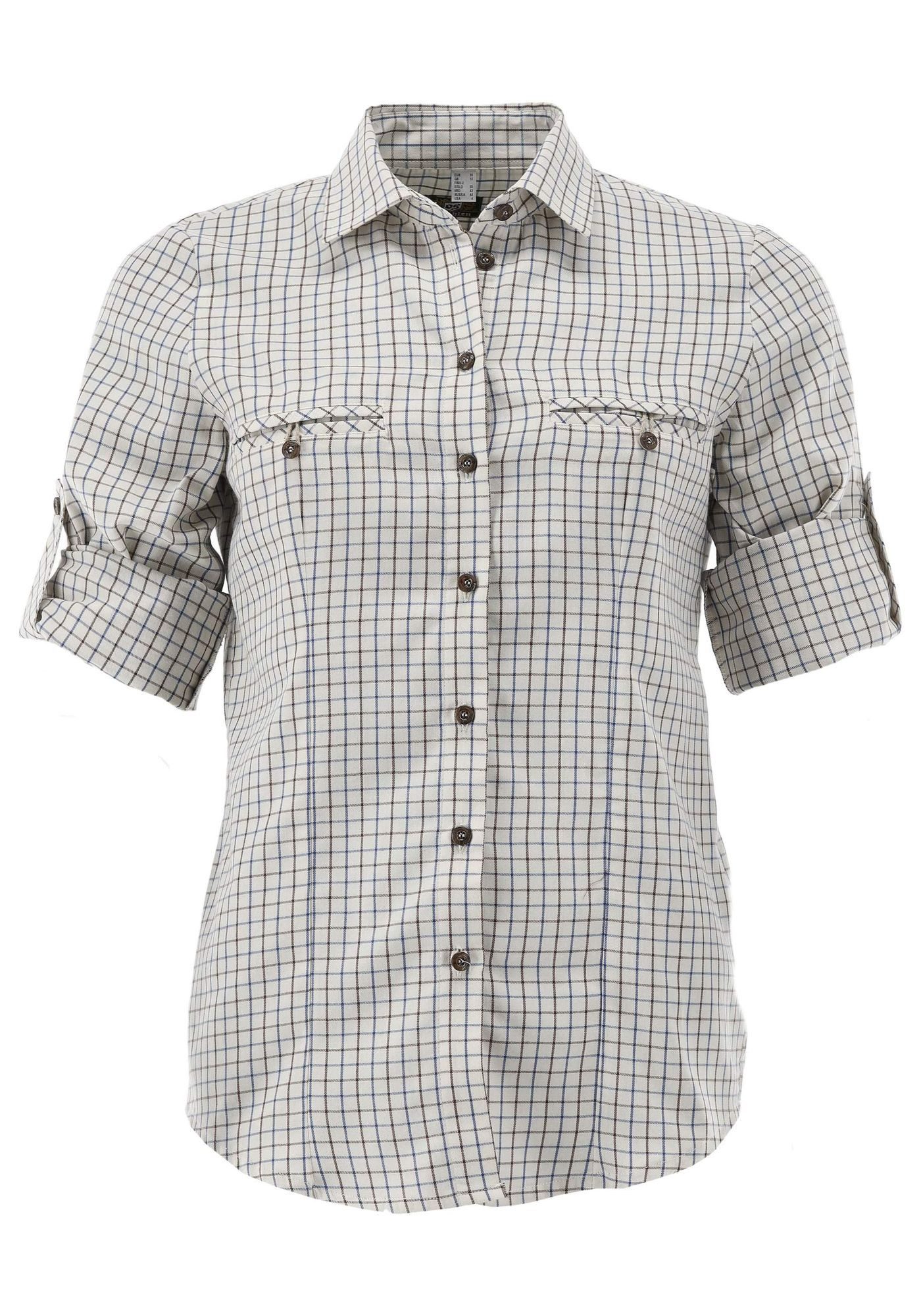 OS Trachten Trachtenbluse Yenuvi Tailliert, Liegekragen, 1/1-Krempelärmel, günstig online kaufen