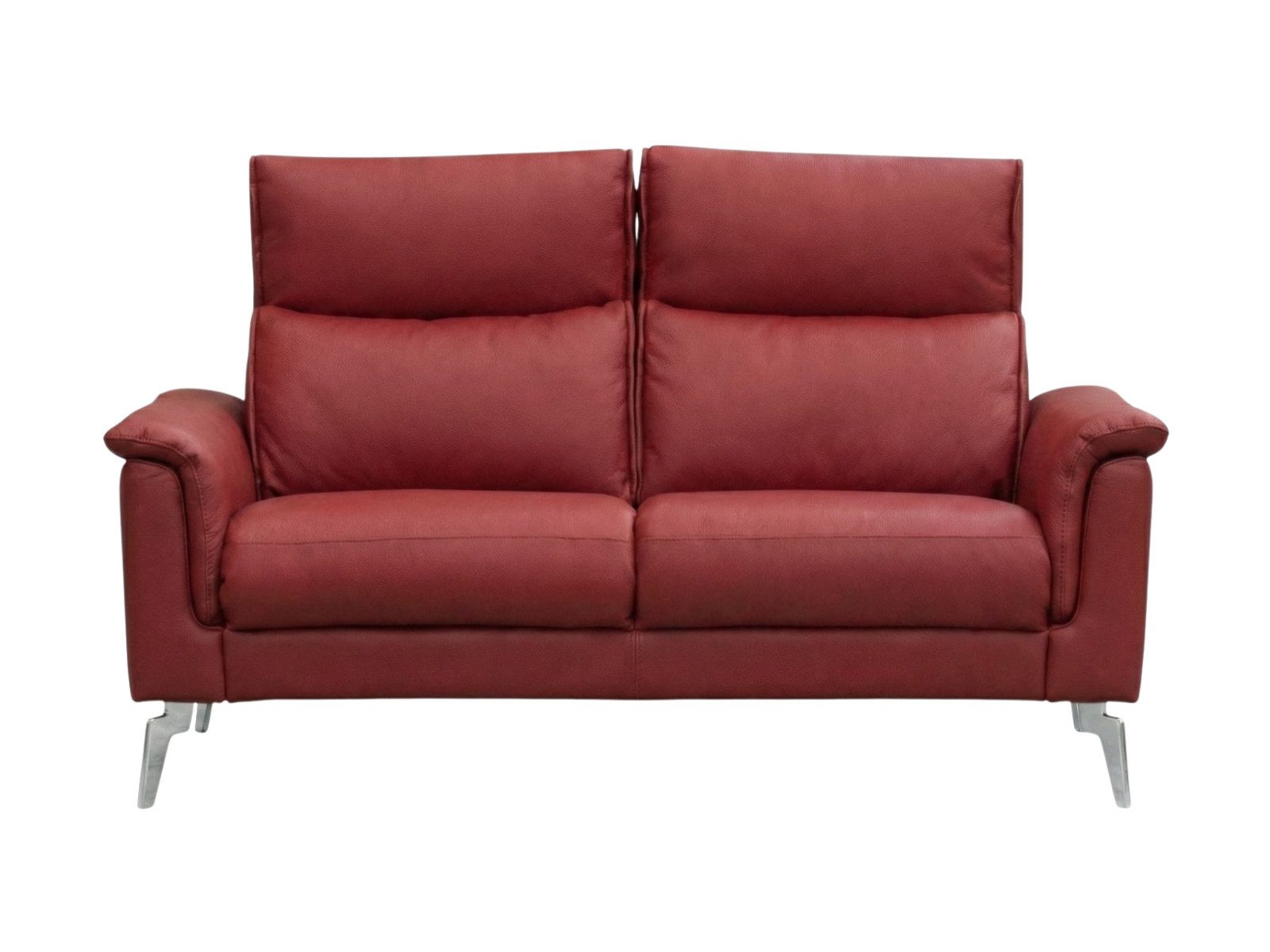 Villa Möbel Sofa Borea, 2-Sitzer 1 Teile, Echtleder-Sofa mit hoher Rückenlehne fürs Wohnzimmer
