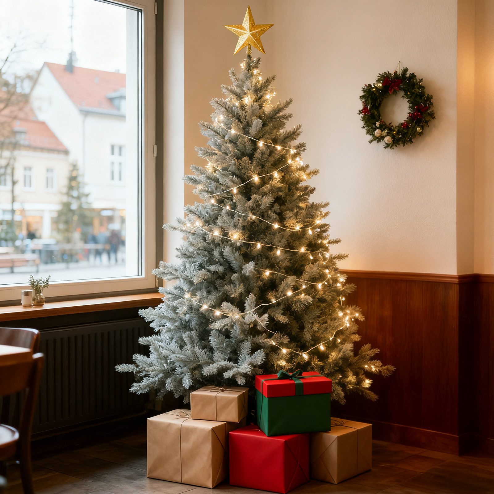 Salcar Künstlicher Weihnachtsbaum Künstlicher Weihnachtsbaum Blaufichte Tannenbaum, super dicht und voll, Blaufichte, 150 cm mit 2083 Spitzen (1688 PE + 395 PVC), ca. 81 % PE