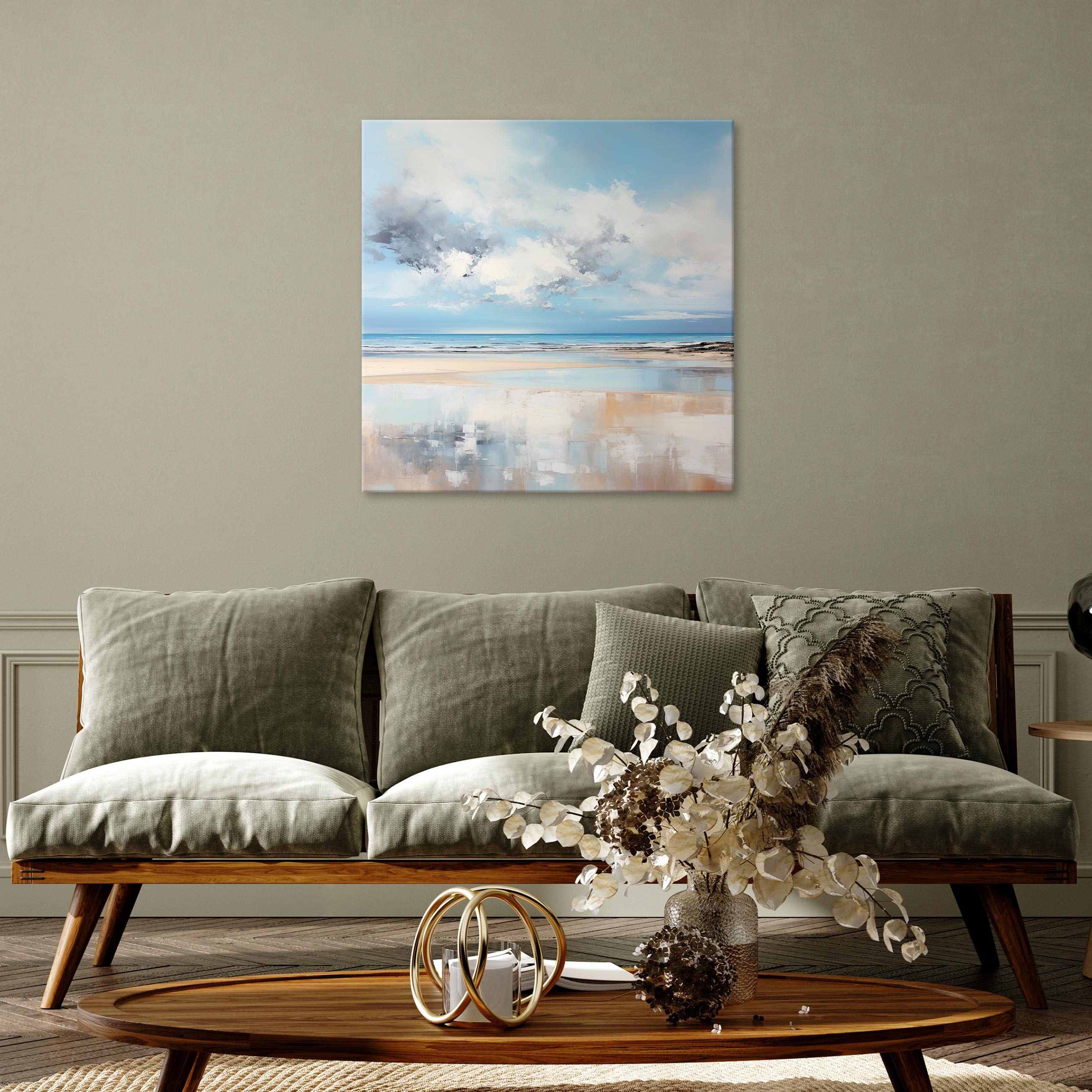 Wallarena Leinwandbild Strand Meer Art Abstrakt Kunst Wandbild XXL Leinwand günstig online kaufen