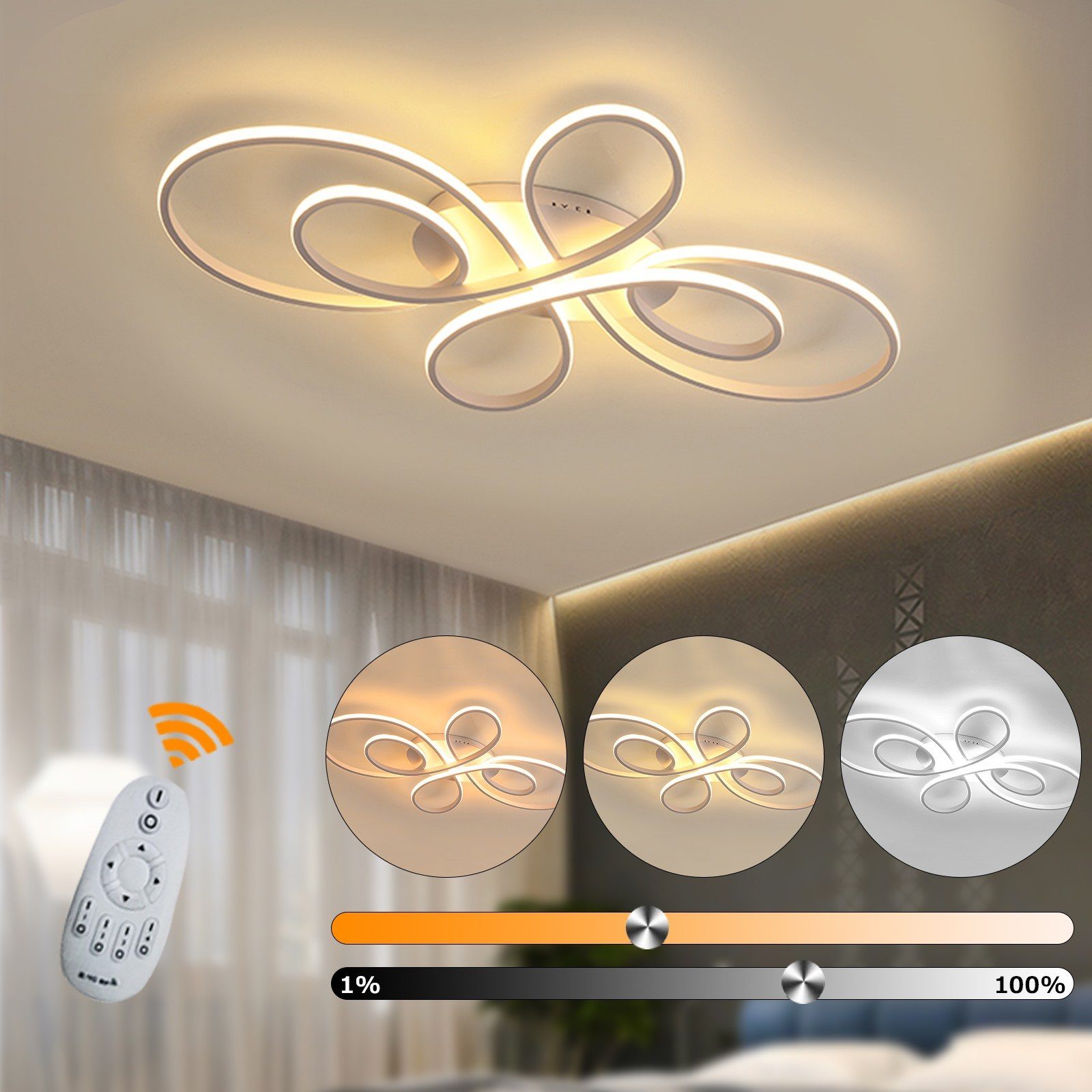 Daskoo Deckenleuchten 42W/74W LED Deckenlampe mit günstig online kaufen
