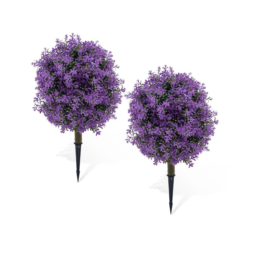 Kunstbaum 2 PCS Künstliche Boxwood Topiary Ball mit Boden Einsätze, GarveeMore