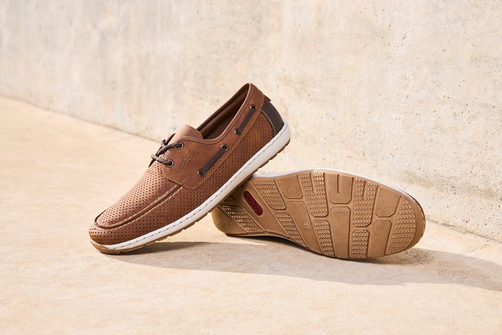 Rieker Bootsschuh Mokassin, Halbschuh, Frühlingsschuh mit Perforation