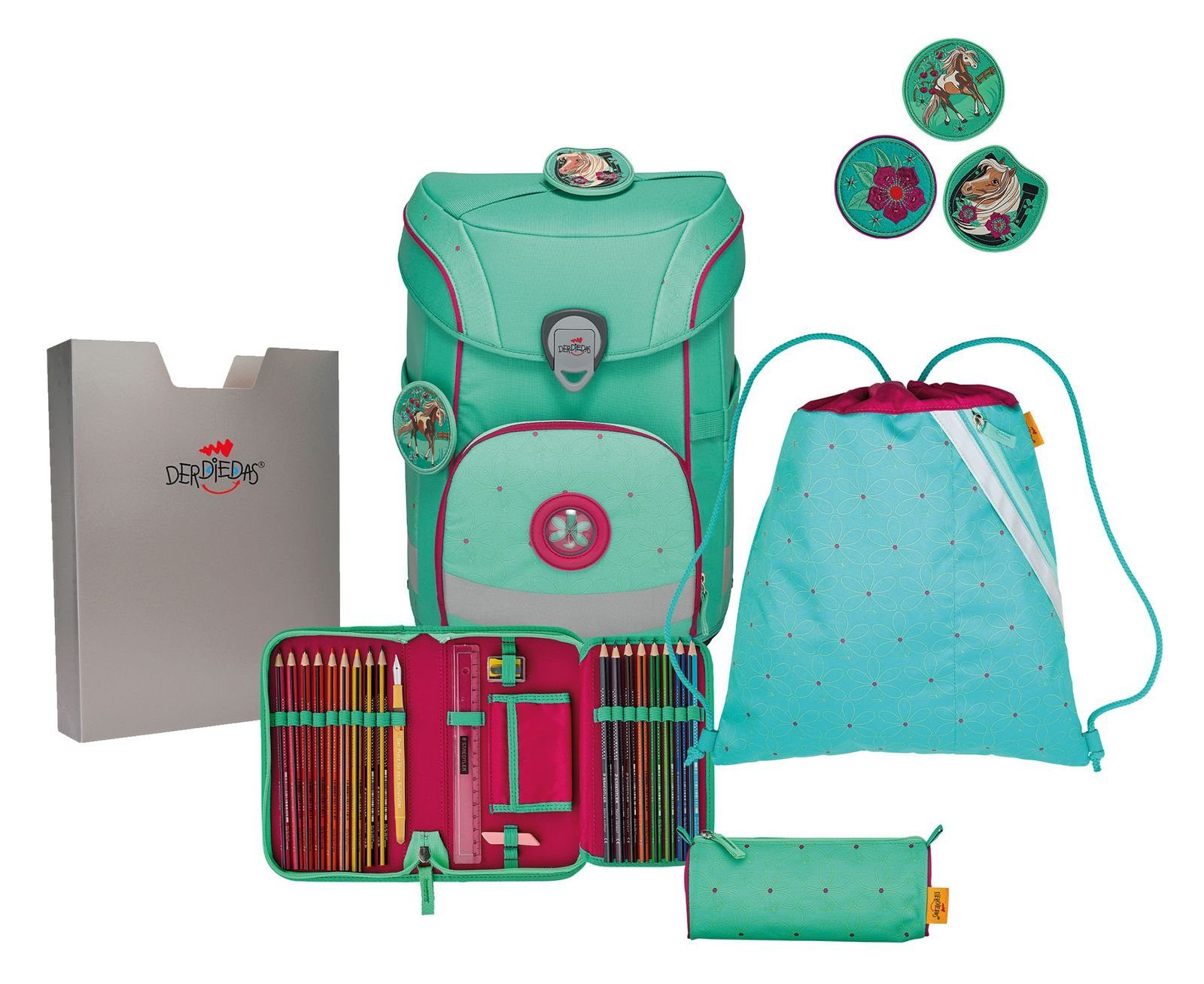 DerDieDas® Schulranzen Schulranzenset 5-teilig (Set, 5-tlg)