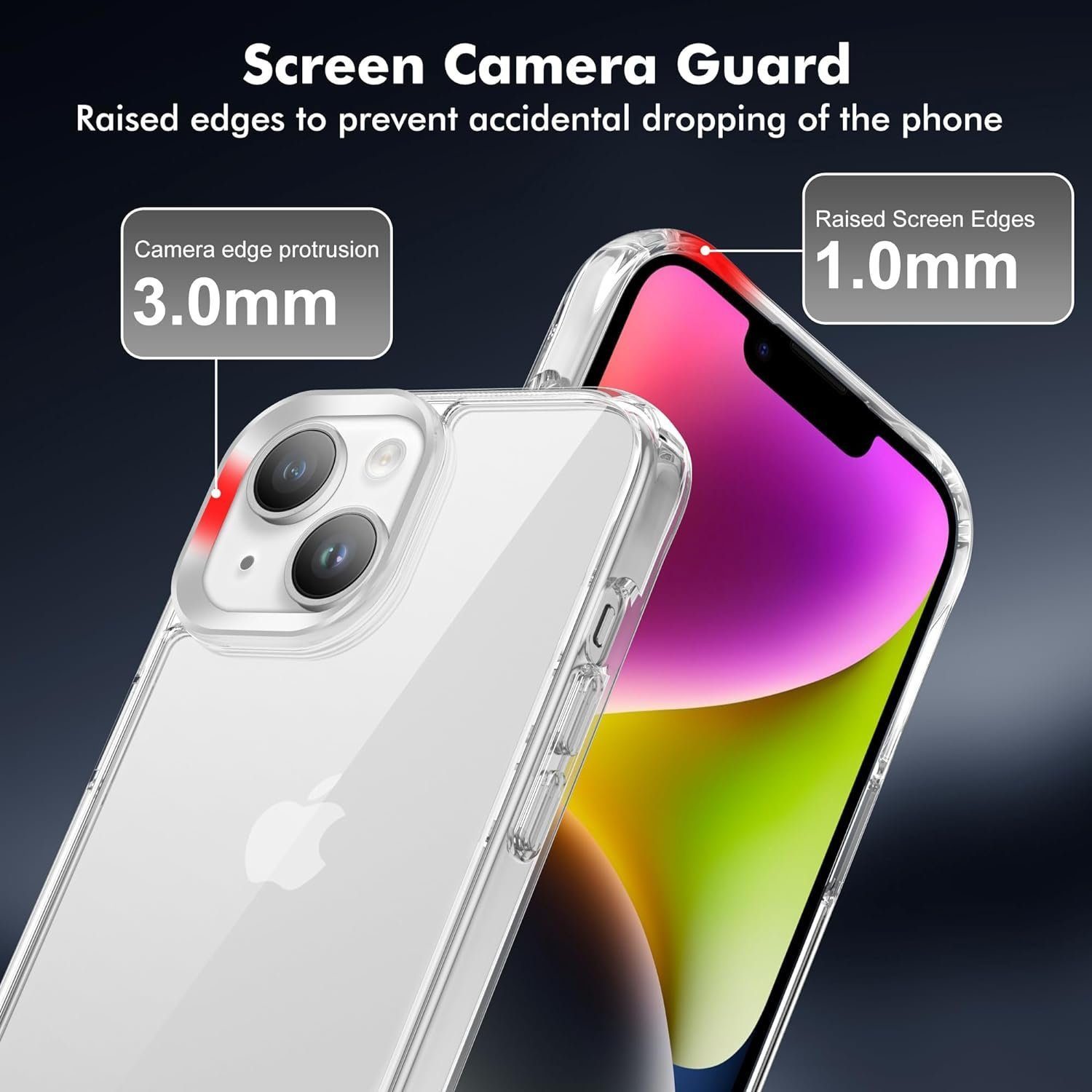 Widmann-Shop Handyhülle Transparente Hülle für iPhone 17 16 15 14 13 12 Pro Max Mini Plus Case, vergilbungsfrei