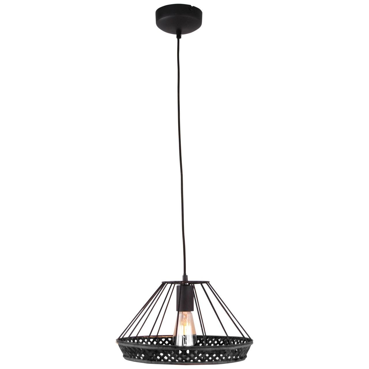 Brilliant Pendelleuchte Tory schwarzmatt/rattan Tory, 1flg Pendelleuchte Innenleuchten,Pendelleuchte