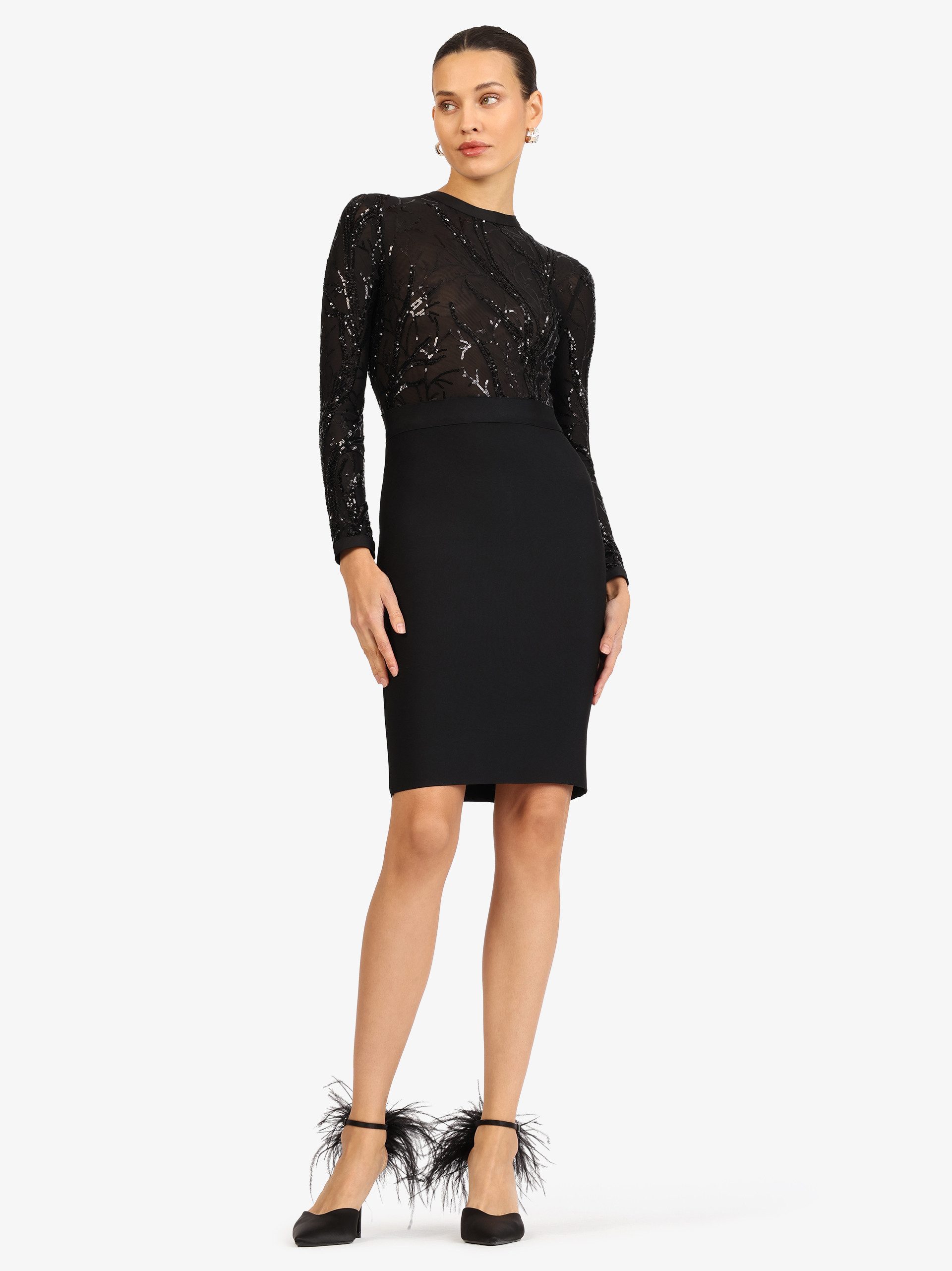 Kraimod Abendkleid mit Pailletten-Oberteil