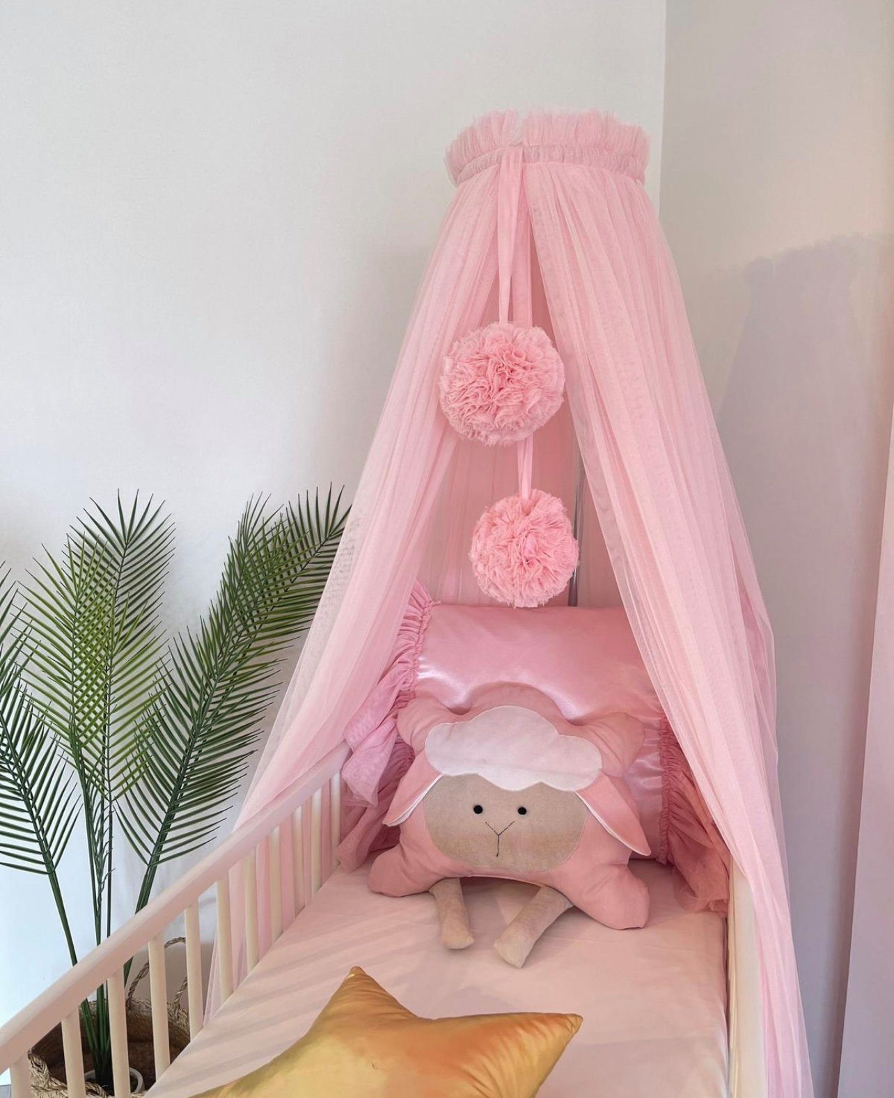 Betthimmel Betthimmel aus 12 Meter Tüll aus 1. Klasse für Kinderbett Gitterbett