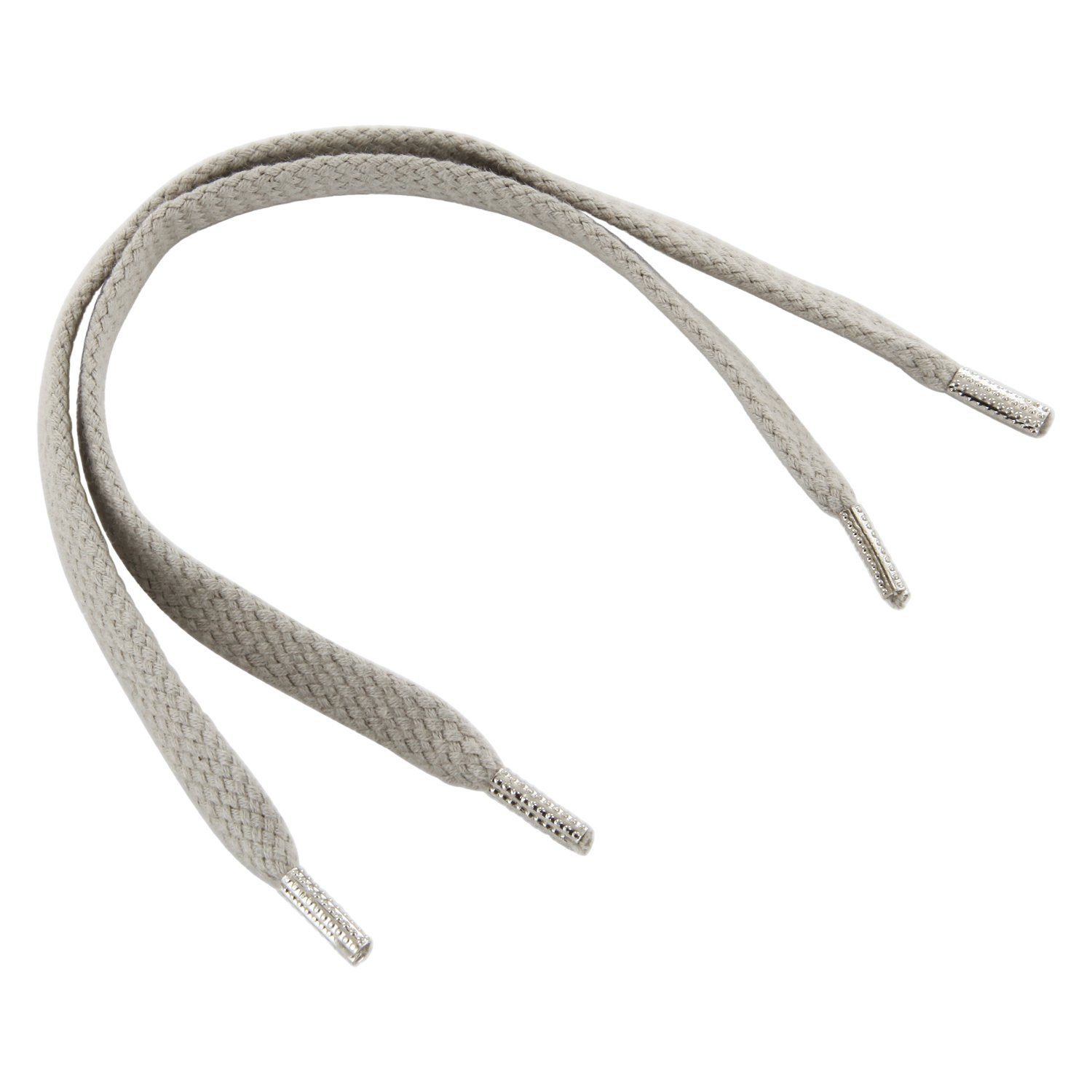 Hellgrau - für Sie mm und Schnürsenkel mit versehen breit Schnürsenkel flach 6-7 Wunschlänge - nach Metallenden Rema Rema geschnitten ca.