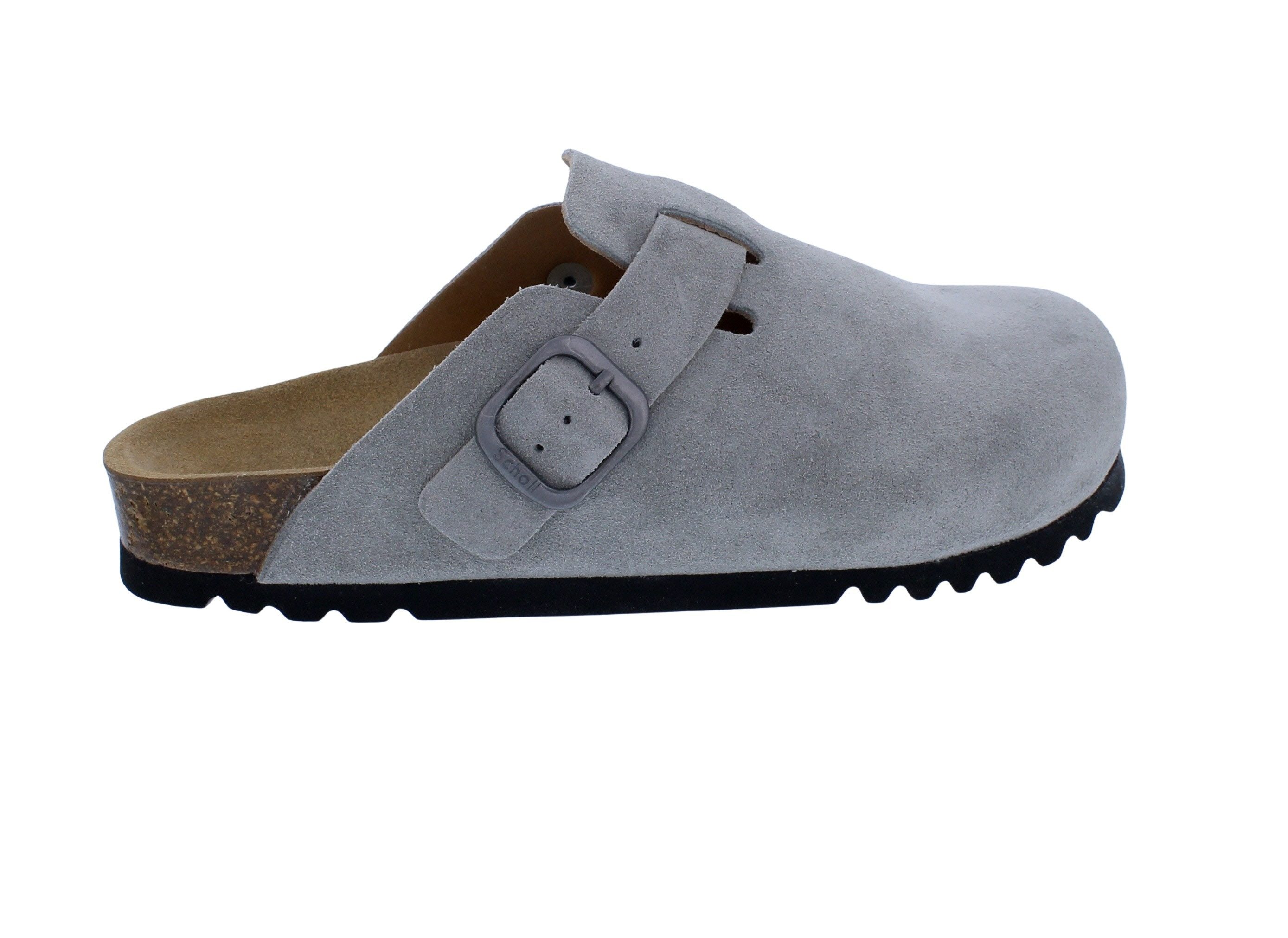 Scholl Scholl Fae Clog Light Grey Suede - Velourleder in Hellgrau Clog