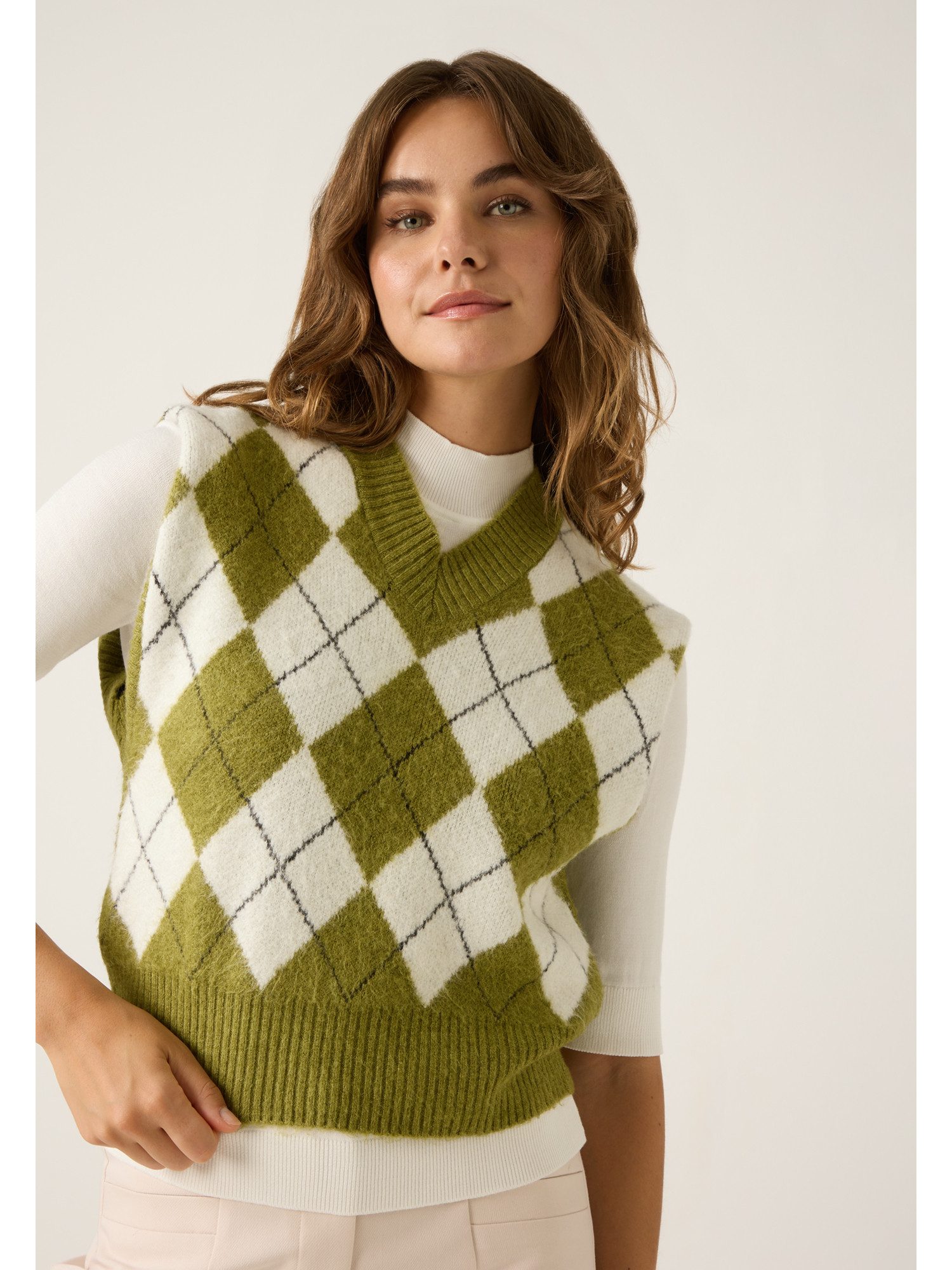 MORE&MORE Pullunder softer Rautenstrick günstig online kaufen