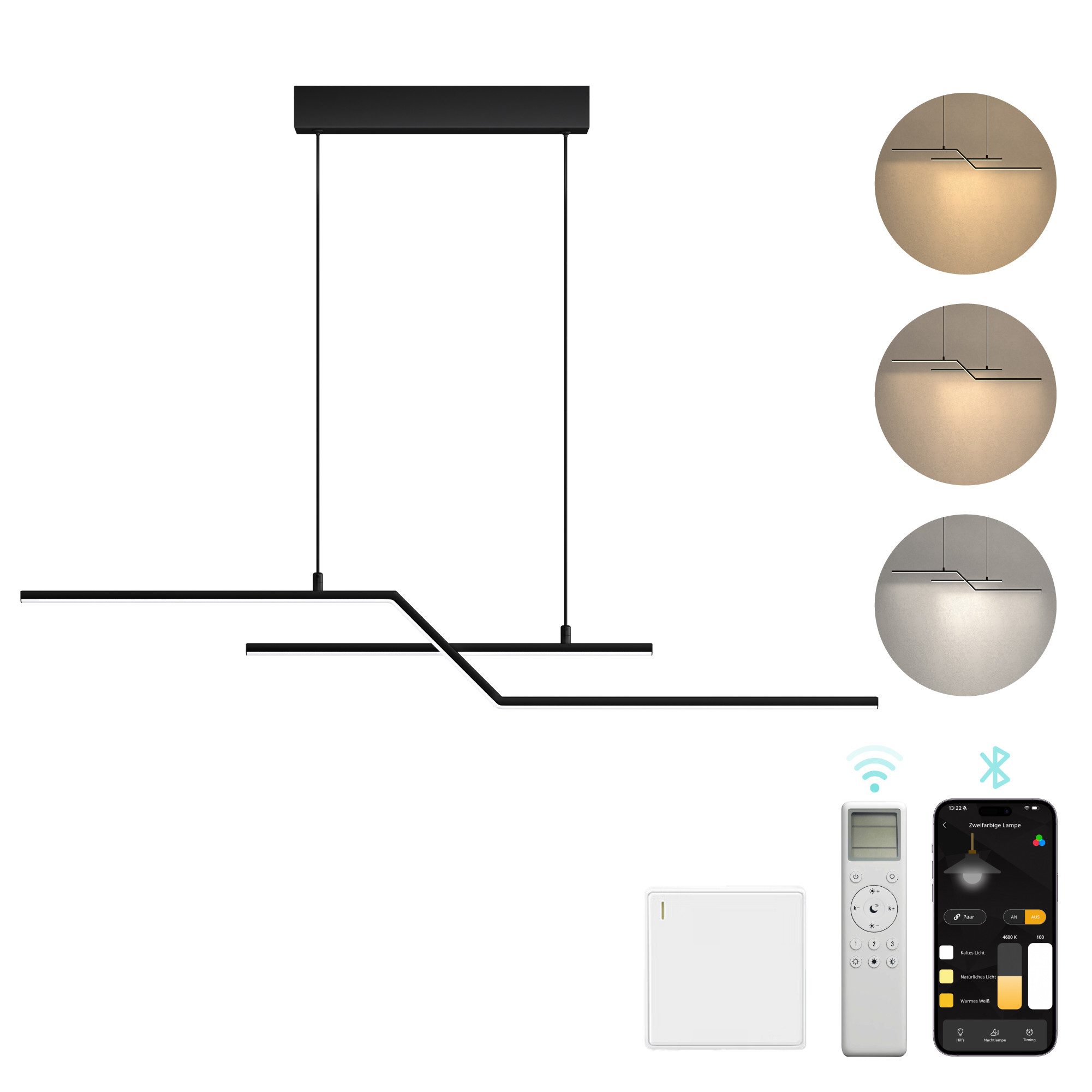 Mai & Mai LED Pendelleuchte LED Hängelampe Linear design Verstellbares Hängeleuchte