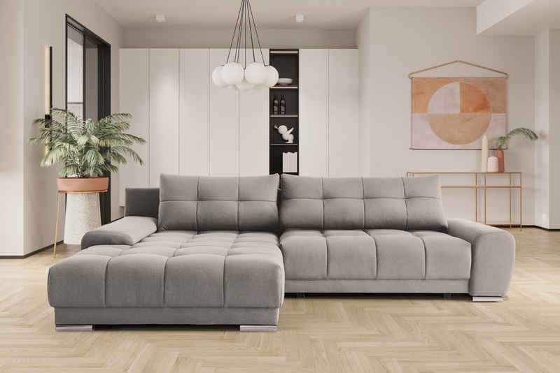 Kaiser Möbel Chaiselongue Ecksofa mit schlaffunktion und bettkasten, Eckcouch WAVE, mit Relaxfunktion, made in Europe, mit Bettfunktion und Staukasten