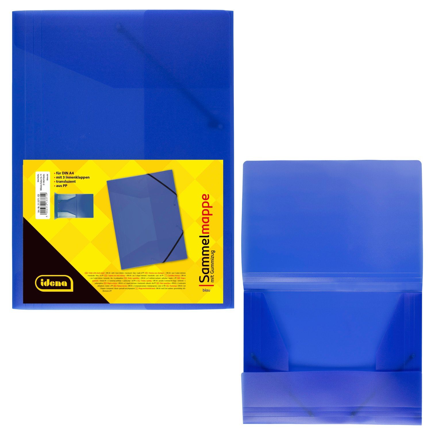 Idena Hefter Idena 213371 - Sammelmappe mit Gummizug für DIN A4, aus Polypropylen
