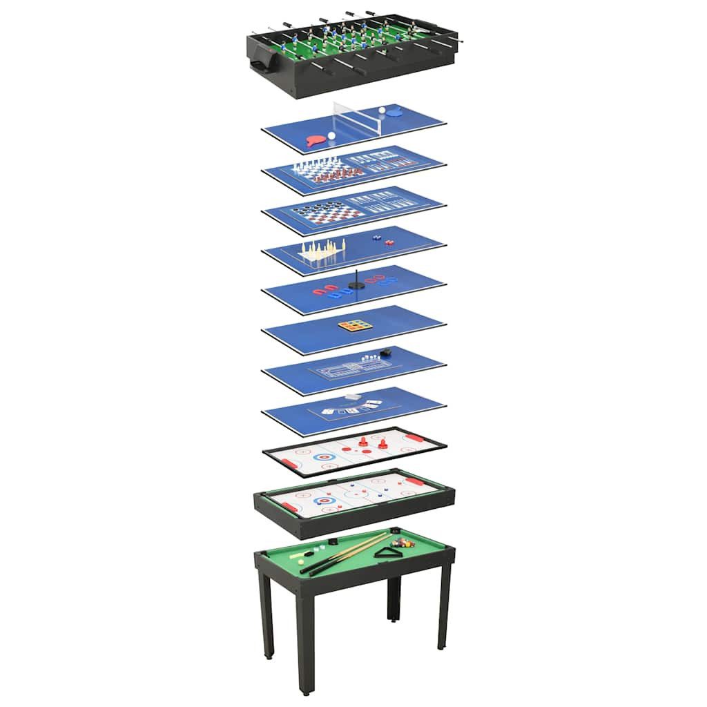 Multifunktionstisch 15-in-1 Multigame-Tisch 121×61×82 cm Schwarz