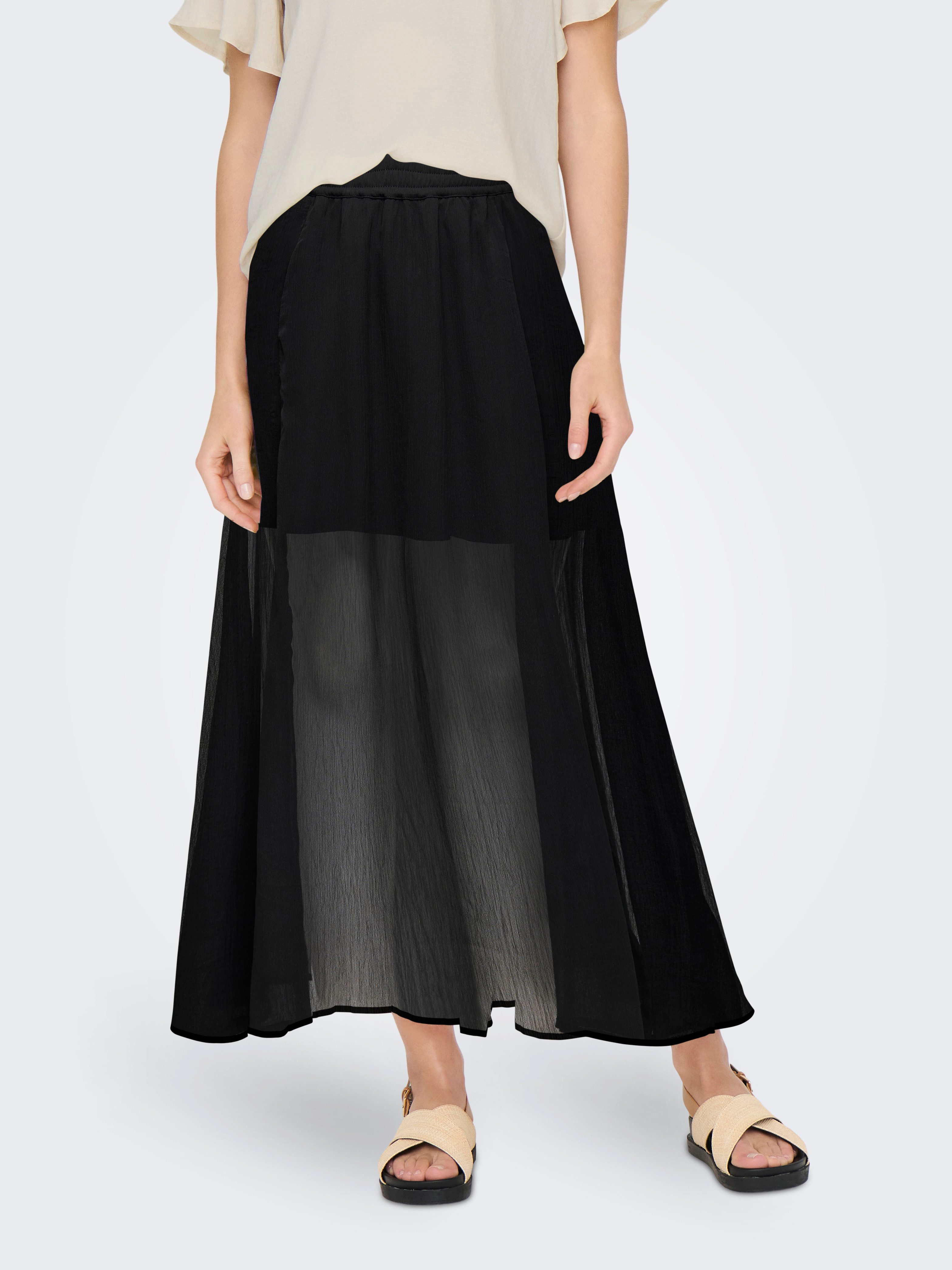 ONLY Faltenrock ONLASTA – Knöchellanger Rock mit elastischem Bund regular f günstig online kaufen