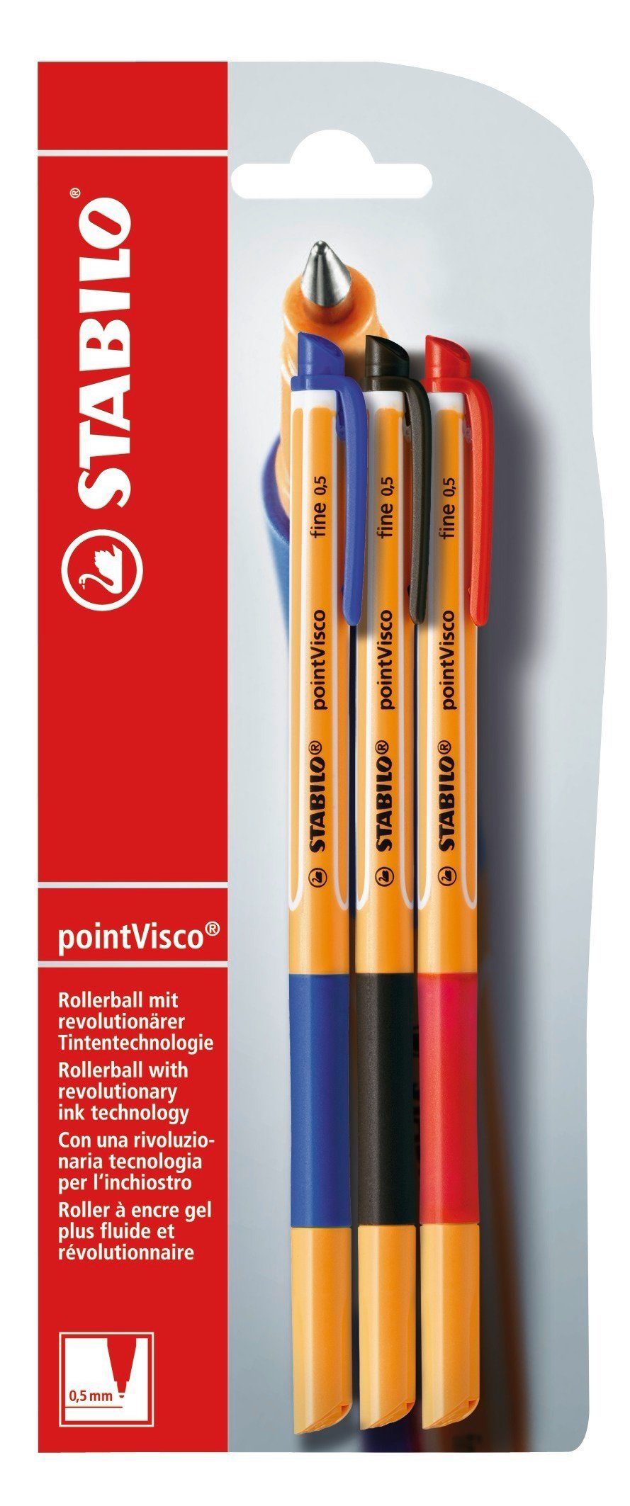 Tintenroller Rollerball Point Visco sort. 3er Blister