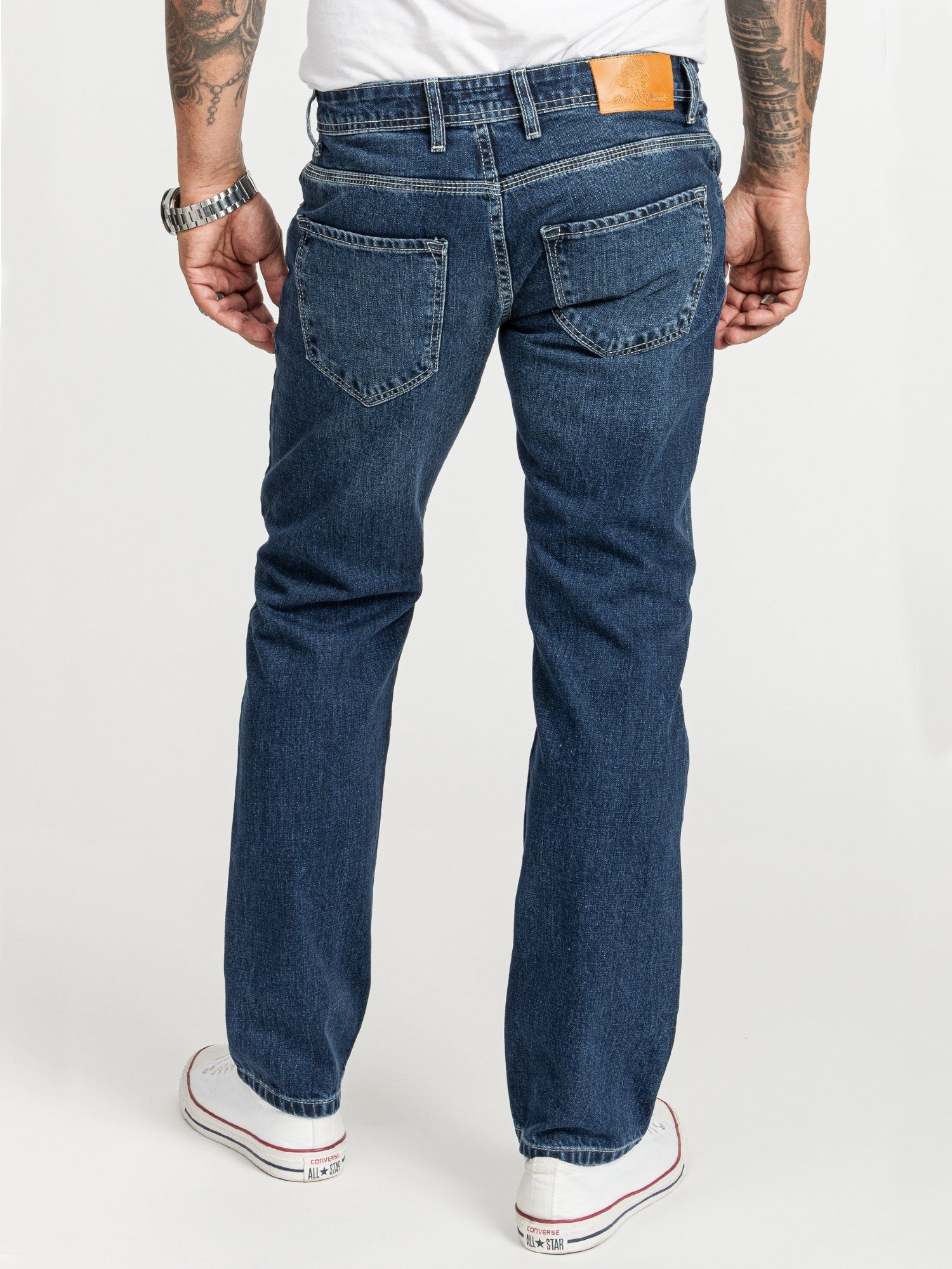 Rock Creek Regular-fit-Jeans Herren Jeans Stonewashed Blau RC-2402 – Bild 3 von 5