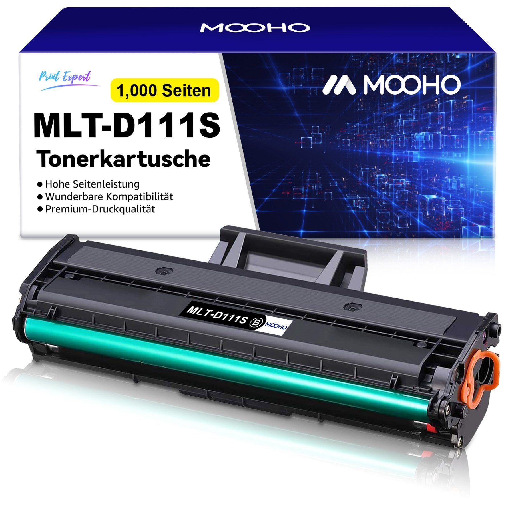 MOOHO Tonerkartusche Kompatibler für SAMSUNG MLT-D111S D111L Neu Mit Chip,  (1-St)