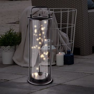 etc-shop LED Außen-Tischleuchte, LED-Leuchtmittel fest verbaut, Warmweiß, LED Solar Leuchte Außen Tisch Laterne Garten Deko Lichterkette