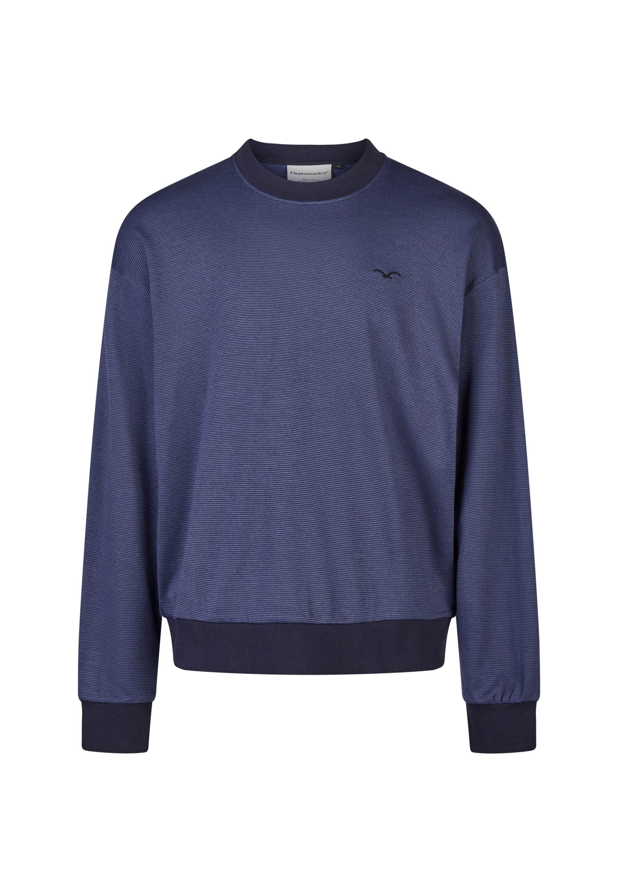 Cleptomanicx Sweatshirt Boxy Crewneck Ligull Mini Stri mit lockerem Schnitt